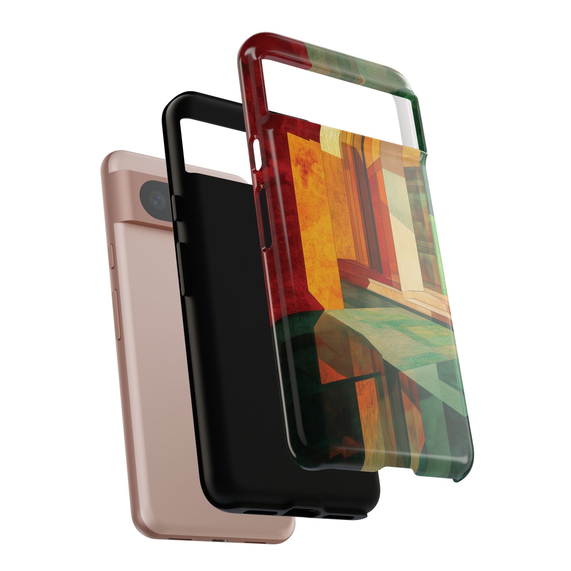 Art Deco Frank Lloyd Wright Inspired Usonian Phone Case Geometric Stained Glass Art Deco Marble Gold 13 14 15 16 iPhone Pro Max Galaxy Pixel