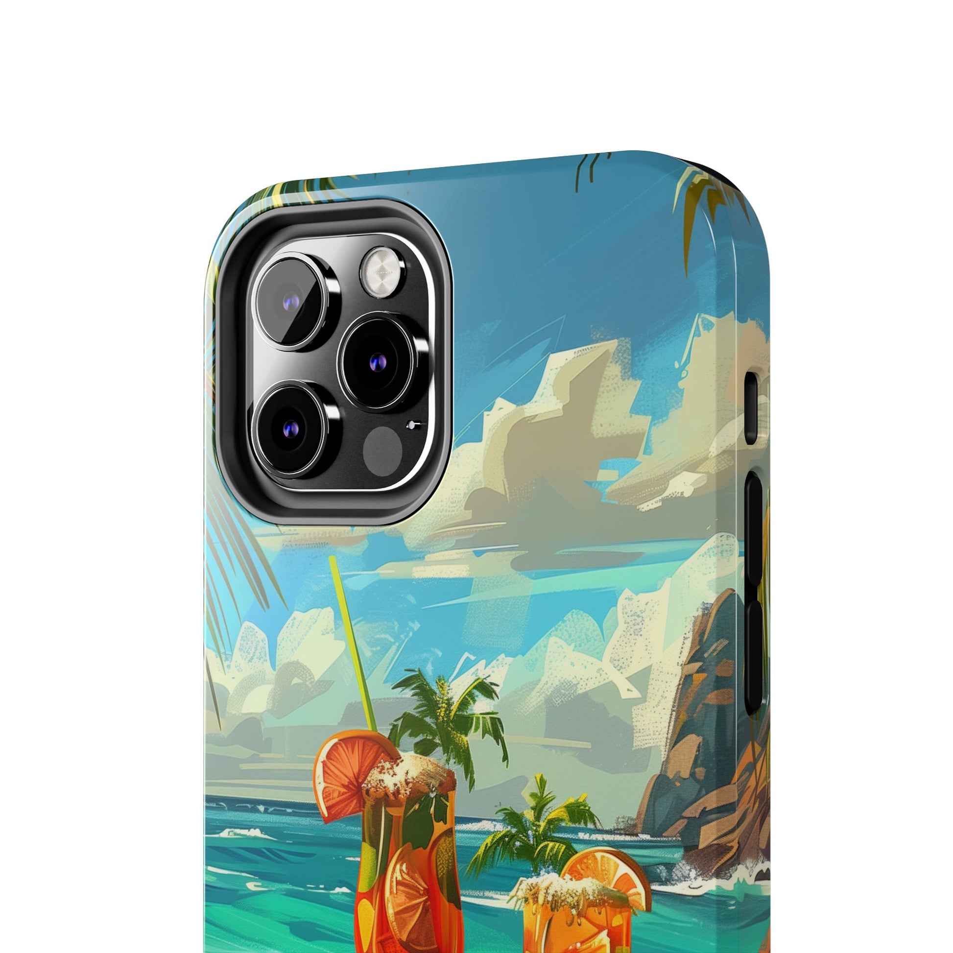 Retro Beach Scene Phone Case, Vintage Tropical Ocean iPhone Case, Summer Beach Phone Cover for iPhone, iphone 15 pro max