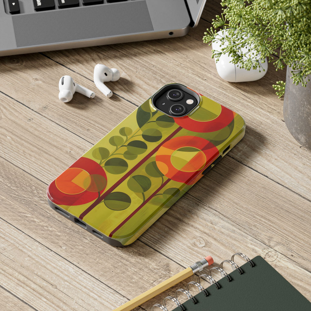 Atomic Flower Phone Case, Mid-Mod Phone Case, Artwork iPhone Case, Unique Floral Pattern Phone Case, Art Deco, Minimalist, Tough Iphone Case