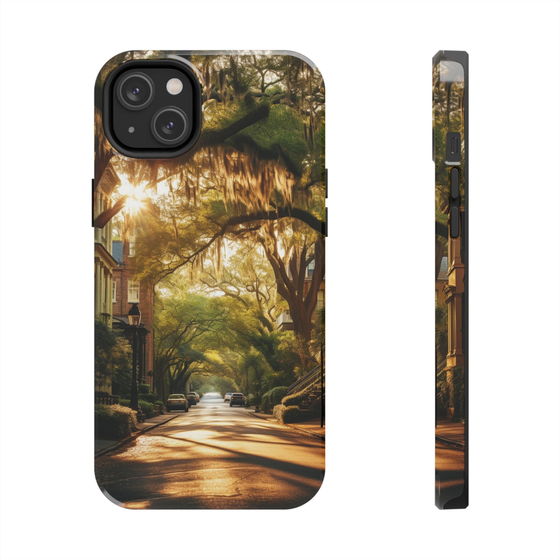Historic Savannah Georgia Street Scene Phone Case - Unique Protective Cover for iPhone Models, Perfect Souvenir or Gift