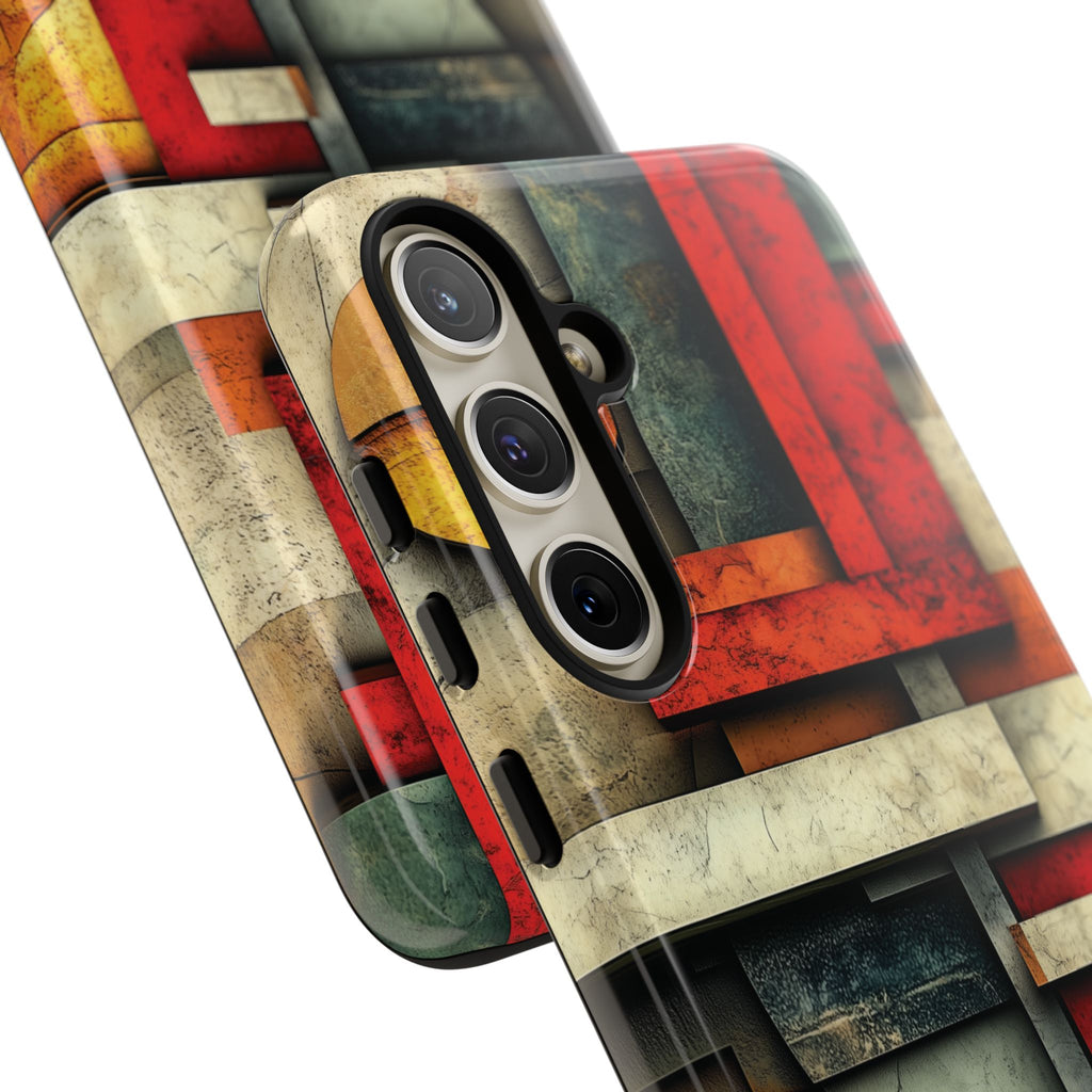Red Prairie Style Frank Lloyd Wright Usonian Phone Case Geometric Stained Glass Art Deco Marble Gold 13 14 15 16 iPhone Pro Max Galaxy Pixel