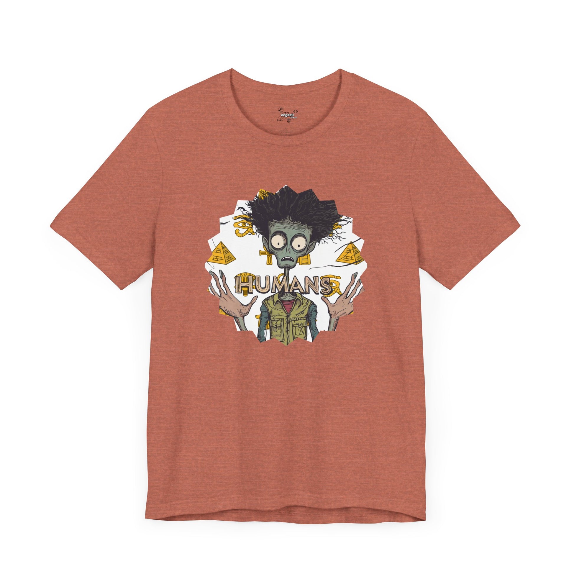Alien Conspiracy Theory Ancient Human Fan Graphic Tee Crazy Hair Pyramids Egyptians UFO Shirt Extraterrestrial