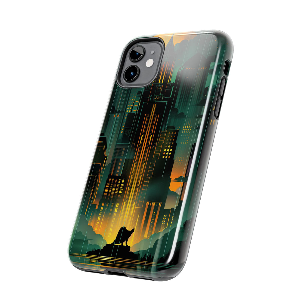 Nighttime Batman Phone Case - Gotham Art Deco Style - Noir Inspired Phone Cover - Dark Knight Accessory
