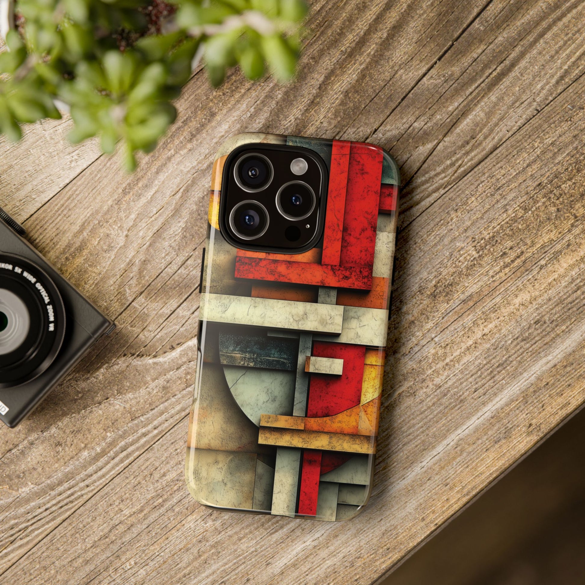 Red Prairie Style Frank Lloyd Wright Usonian Phone Case Geometric Stained Glass Art Deco Marble Gold 13 14 15 16 iPhone Pro Max Galaxy Pixel