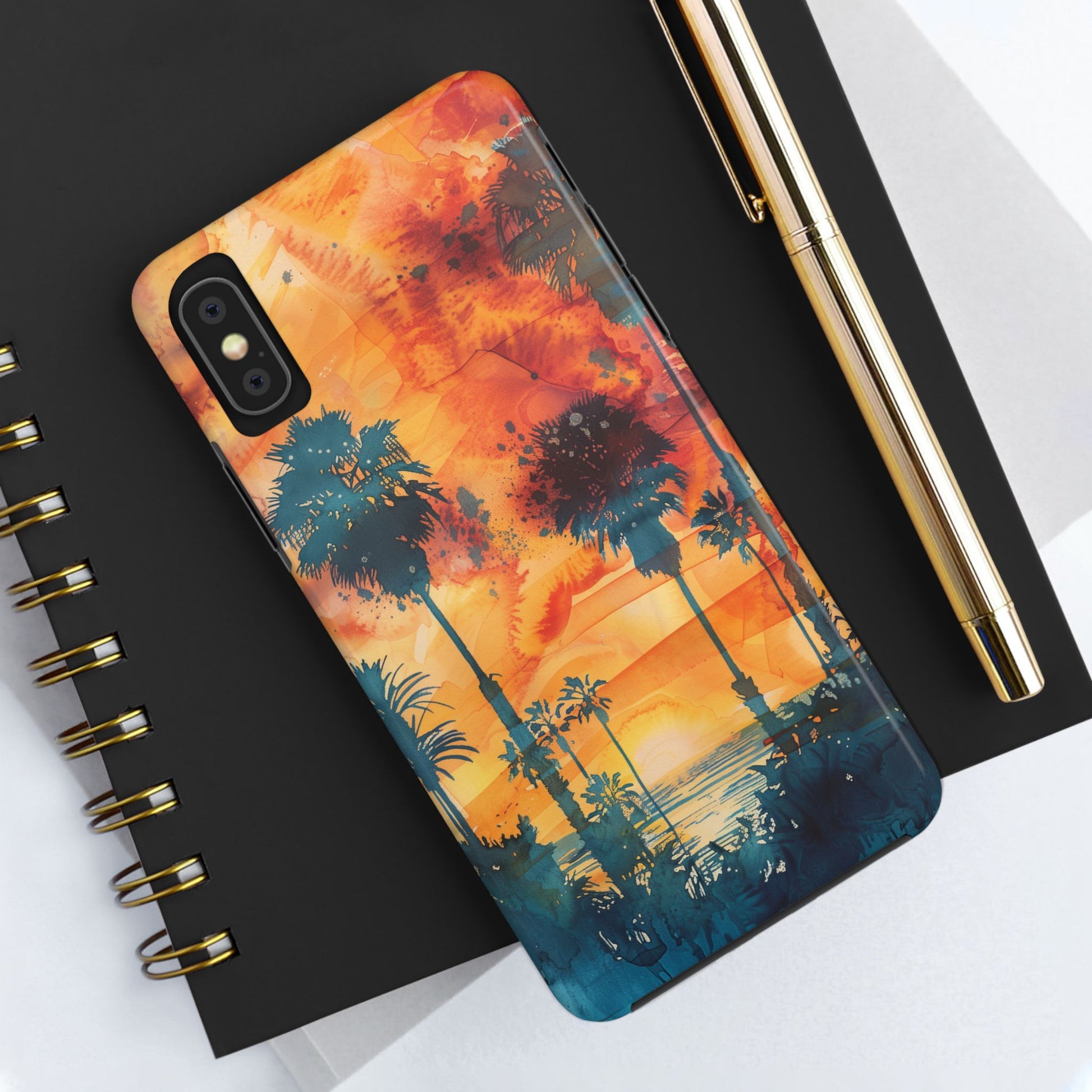 Los Angeles Sunset iPhone Case, Golden Hour Scenic View, Hollywood Hills Sunset Phone Case, Palm Trees Phone Case, iphone 15 pro max case