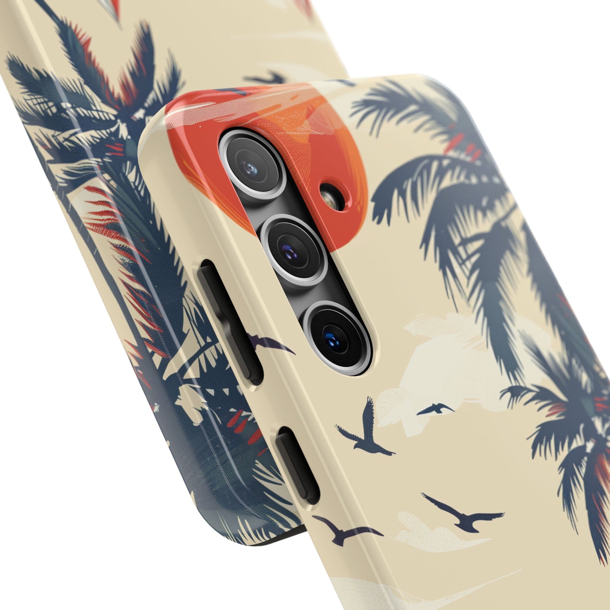 Retro Beach Scene Phone Case, Vintage Tropical Ocean iPhone Case, Summer Beach Phone Cover for iPhone, iphone 15 pro max