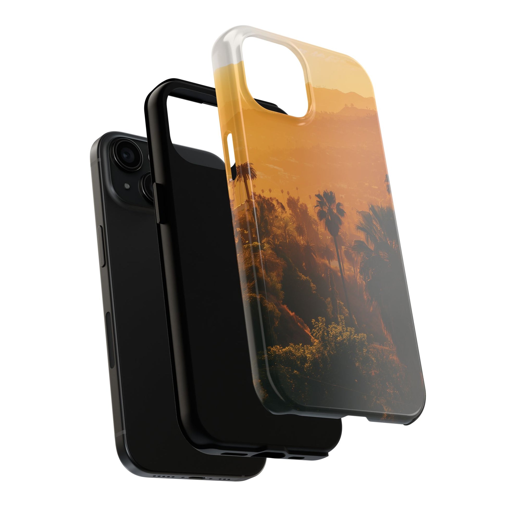 Los Angeles Sunset iPhone Case, Golden Hour Scenic View, Hollywood Hills Sunset Phone Case, Palm Trees Phone Case, iphone 15 pro max case