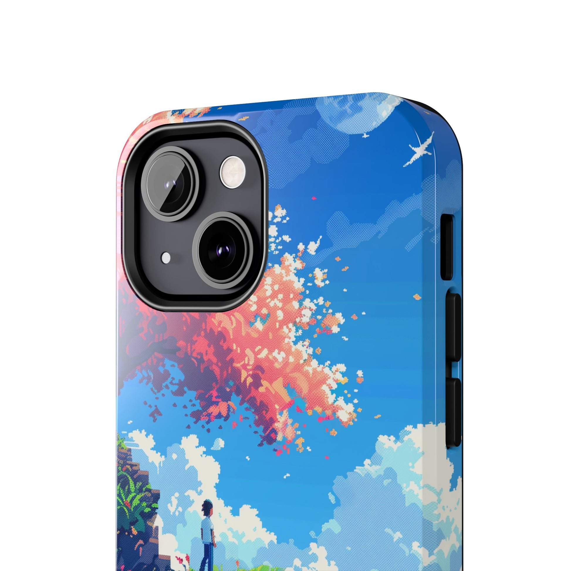 Pixel Art Video Game Landscapes Phone Case, Retro Gaming Pixelated Design, Geeky Gamer Phone Cover, Unique Video Game Art Accessories
