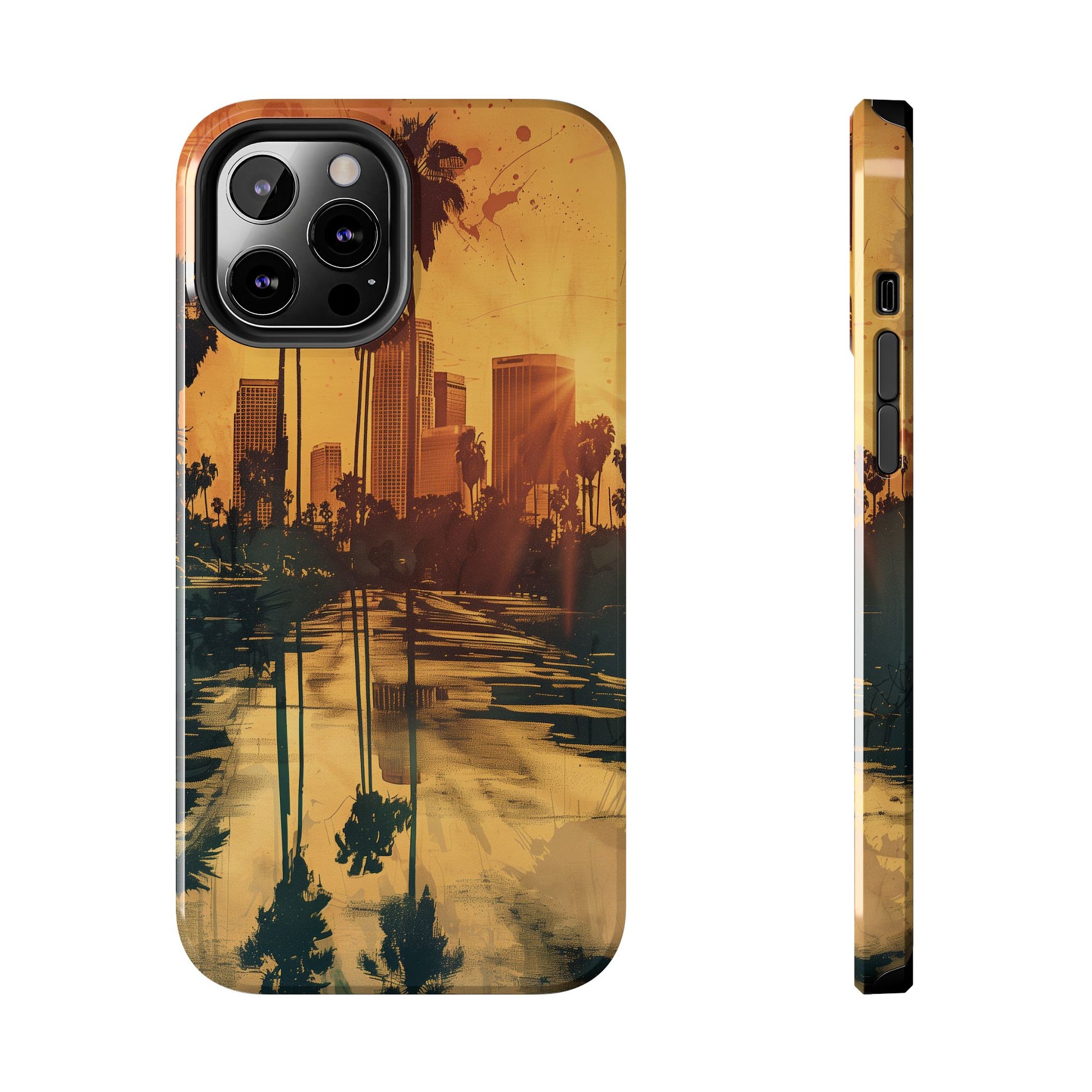 Los Angeles Sunset iPhone Case, Golden Hour Scenic View, Hollywood Hills Sunset Phone Case, Palm Trees Phone Case, iphone 15 pro max case