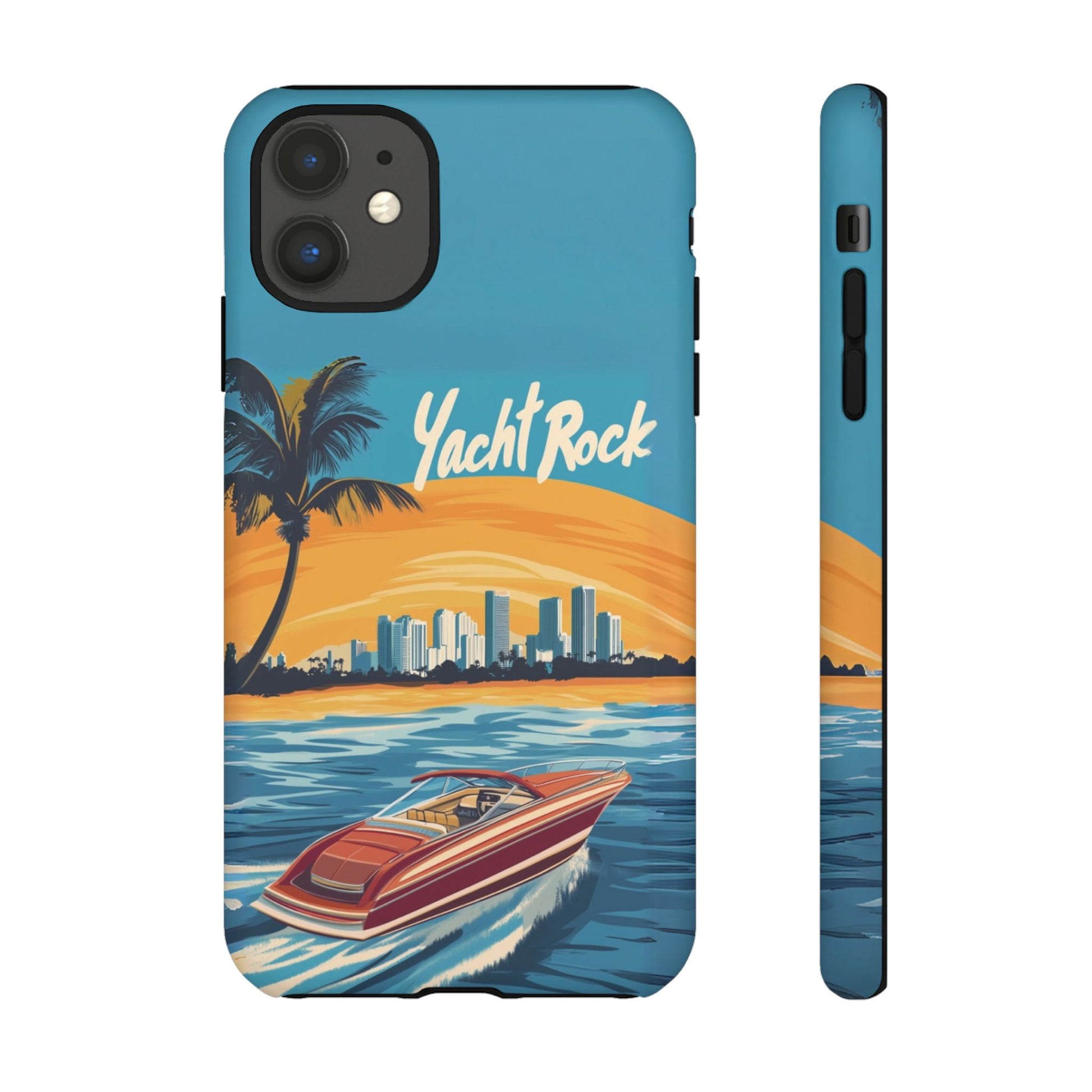 Yacht Rock Phone Case Custom iPhone 13 14 15 16 Pro Max Sunset Cruise Harbor Miami Vice Yacht Rock Gift Boating Captain South Beach Surfing