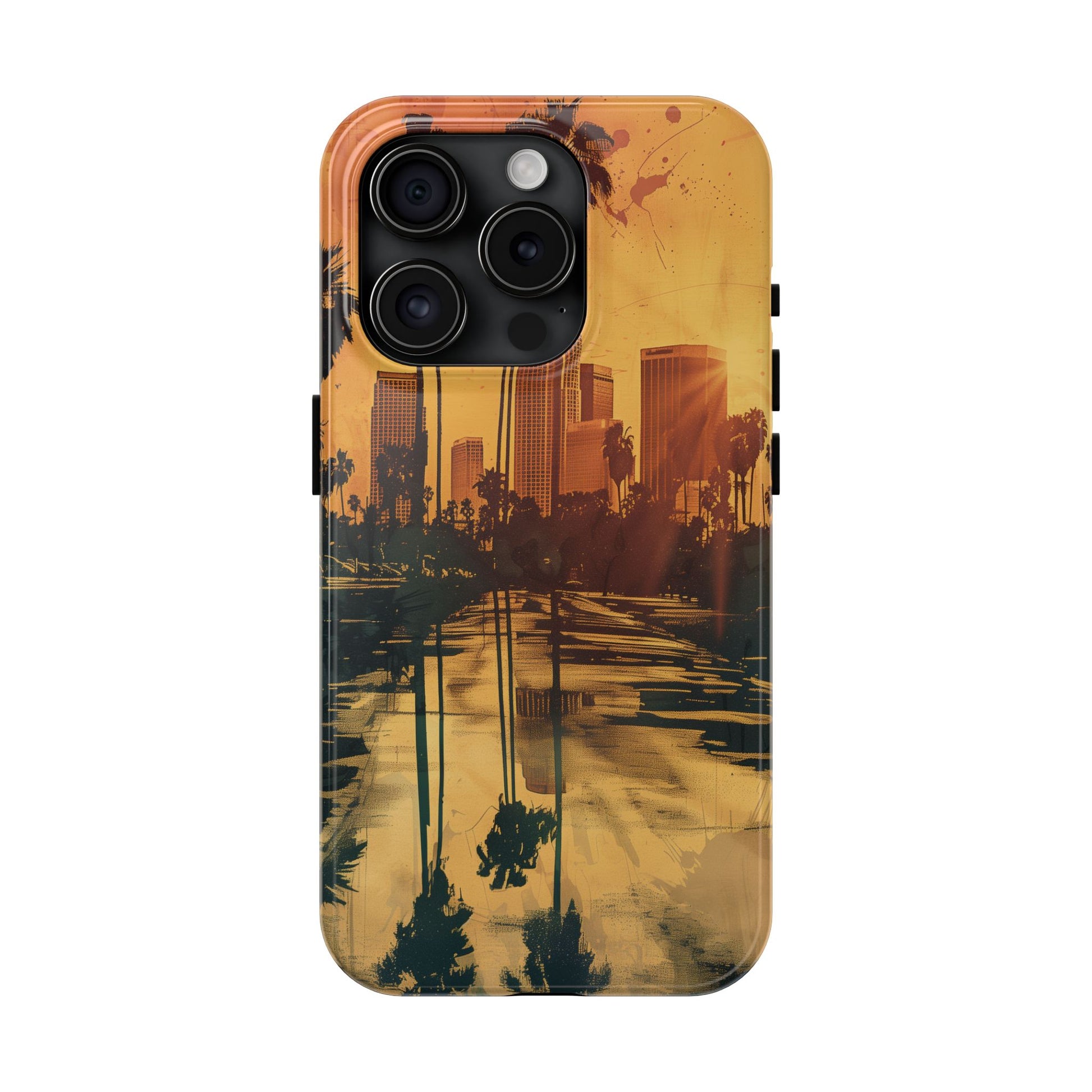 Los Angeles Sunset iPhone Case, Golden Hour Scenic View, Hollywood Hills Sunset Phone Case, Palm Trees Phone Case, iphone 15 pro max case
