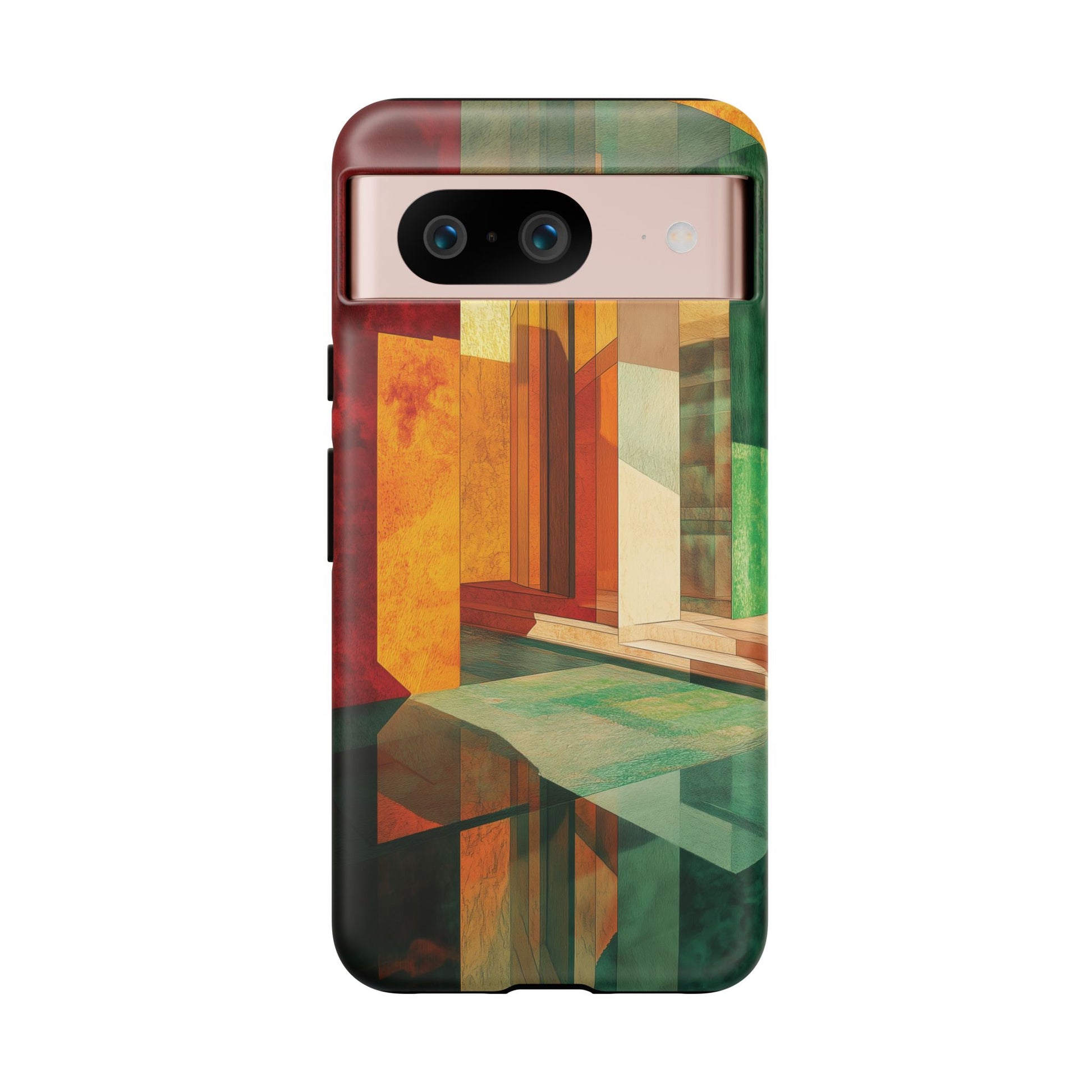 Art Deco Frank Lloyd Wright Inspired Usonian Phone Case Geometric Stained Glass Art Deco Marble Gold 13 14 15 16 iPhone Pro Max Galaxy Pixel
