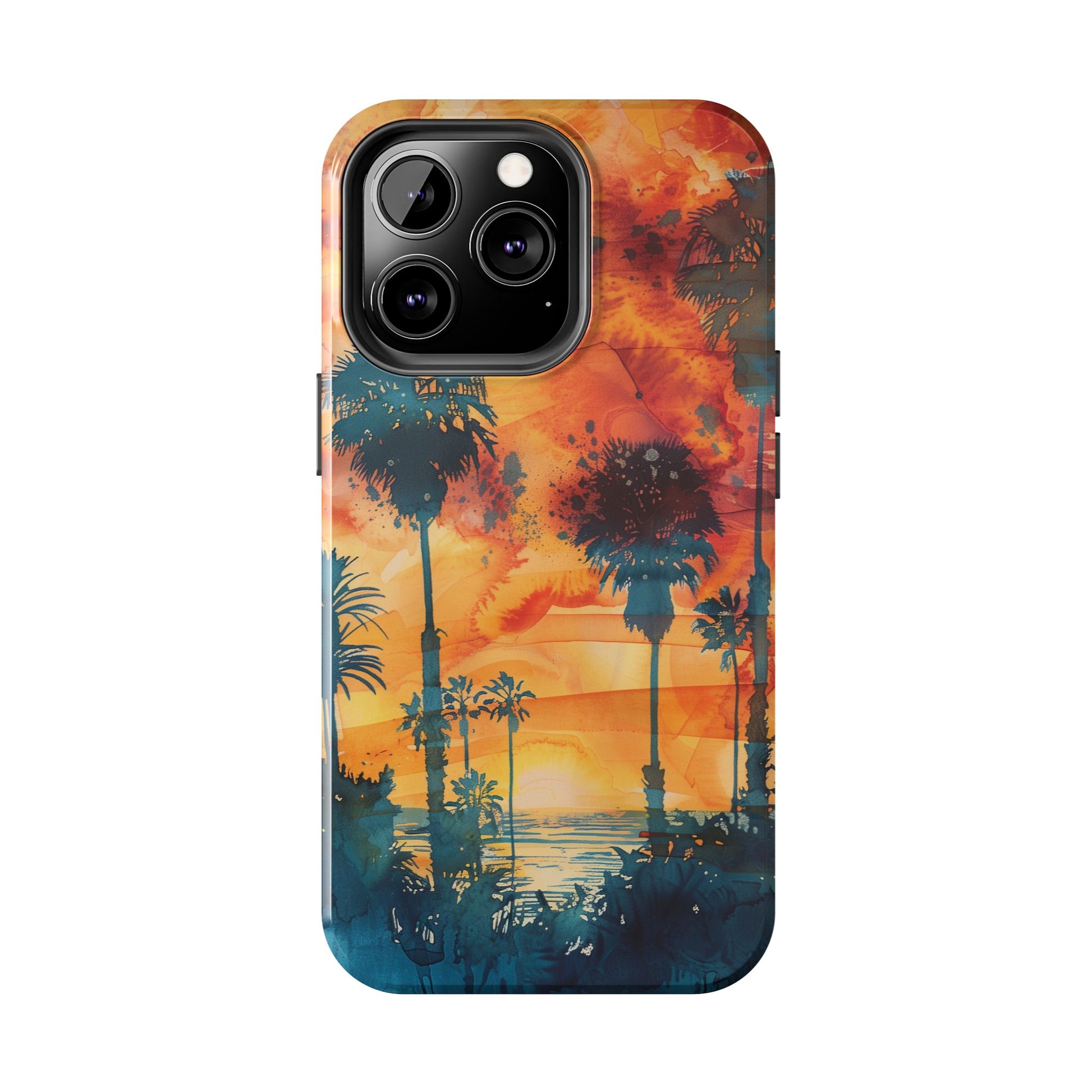 Los Angeles Sunset iPhone Case, Golden Hour Scenic View, Hollywood Hills Sunset Phone Case, Palm Trees Phone Case, iphone 15 pro max case