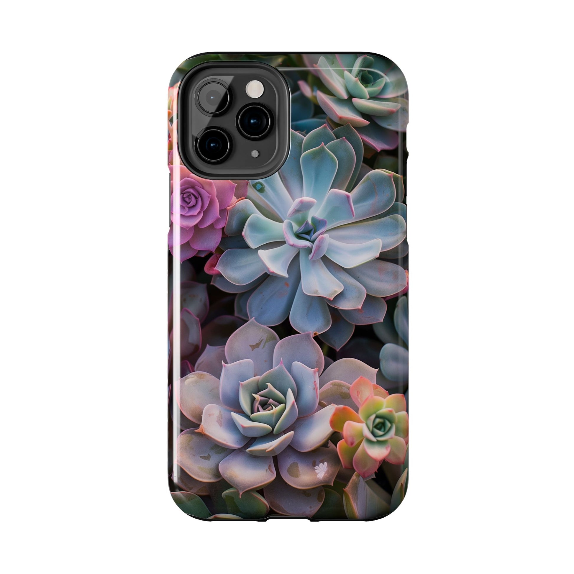 Pastel Succulent Flower Design Durable Phone Case - Tough Protection for iPhones