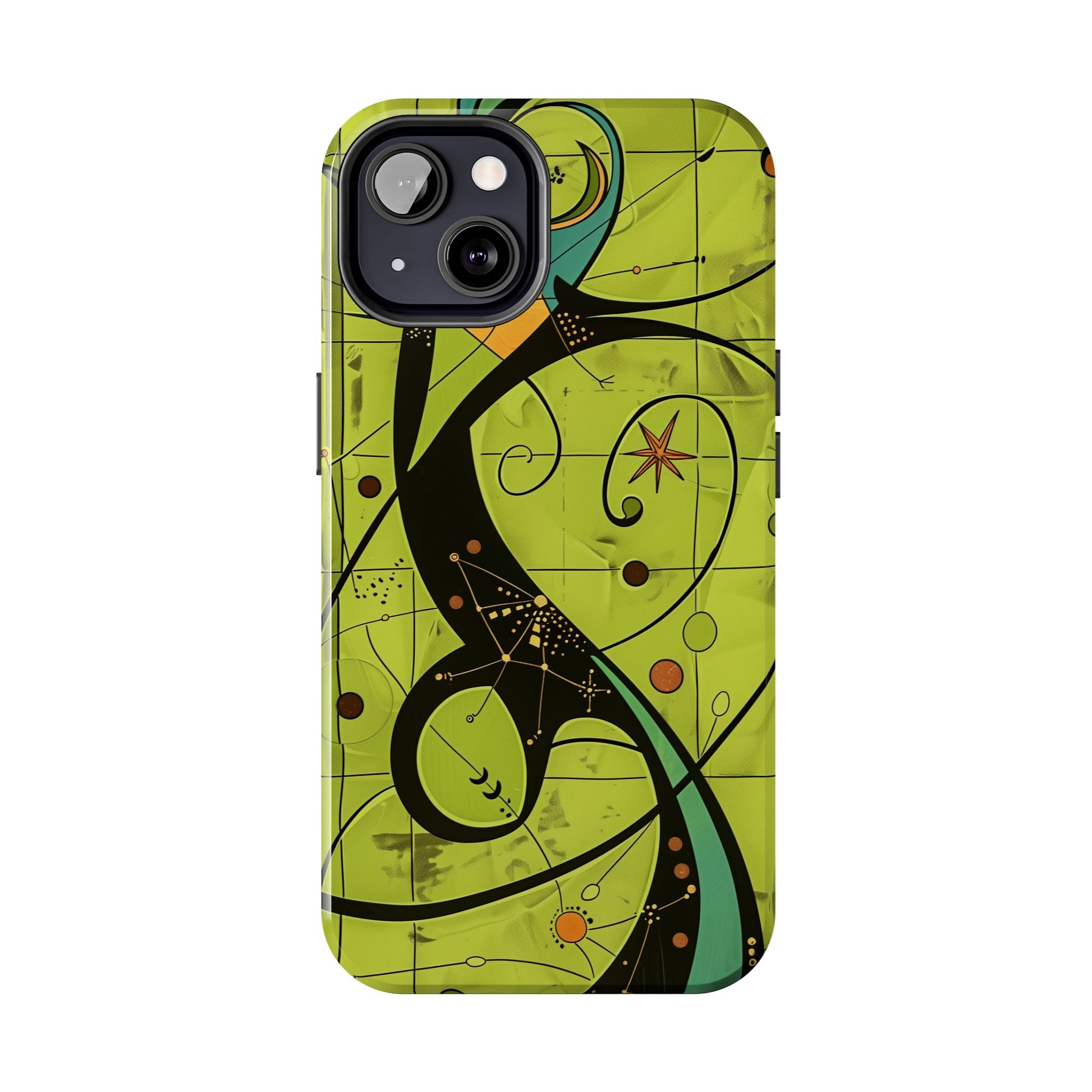 Mid Century Modern Star Design Phone Case, Earth Tone Colors, Retro Style Smartphone Cover, Vintage Phone Case, iPhone 14 Case, Apple iPhone
