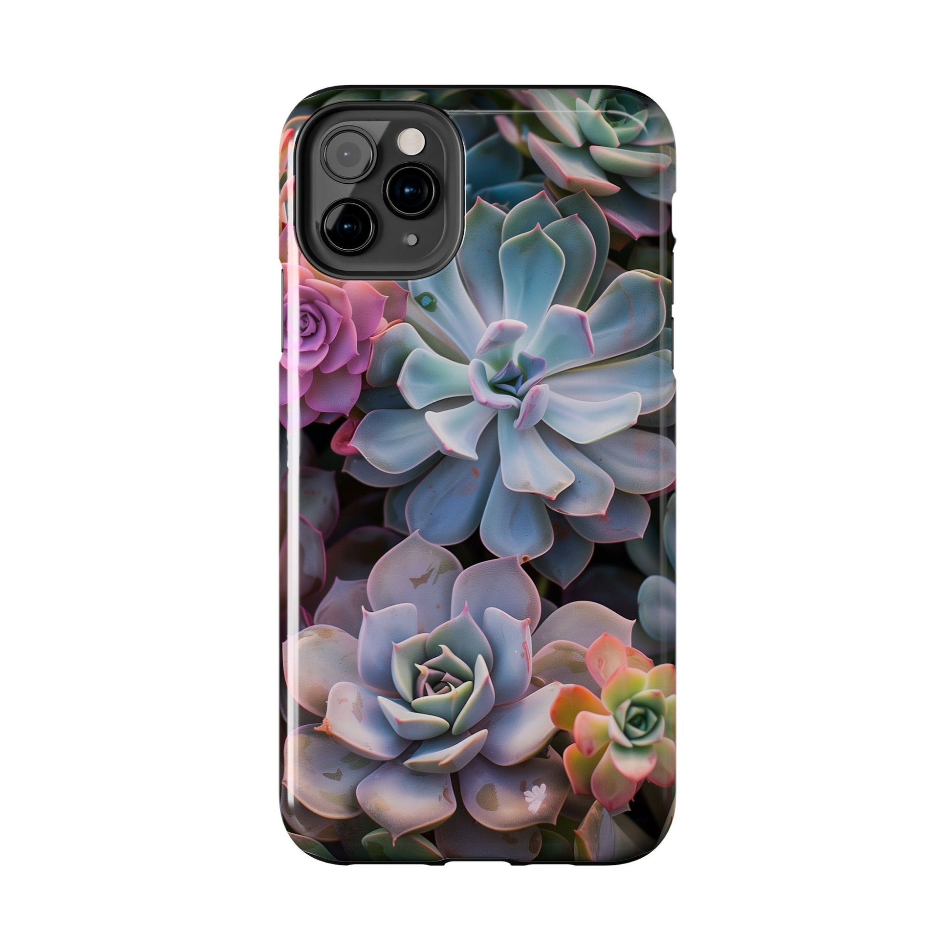 Pastel Succulent Flower Design Durable Phone Case - Tough Protection for iPhones