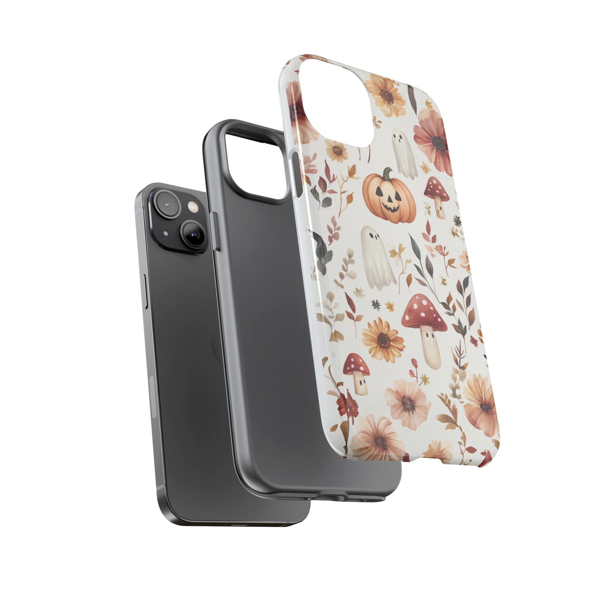 Cottagecore Fall Floral Phone Case for iPhone Samsung Pixel Autumn Pumpkin Tough Case iPhone 16 15 14 13 Pro Max