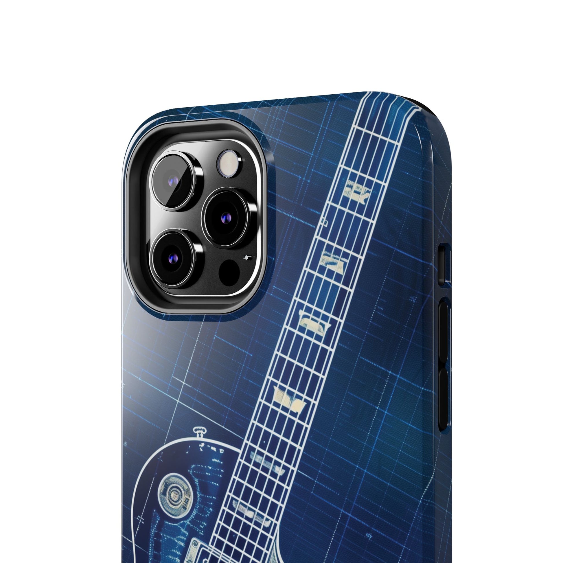 Guitar Phone Case, Guitar Blueprint iPhone Cover, Vintage Guitar Design, Custom iPhone Covers, Rock Music Phone Accessories, Musician Gift