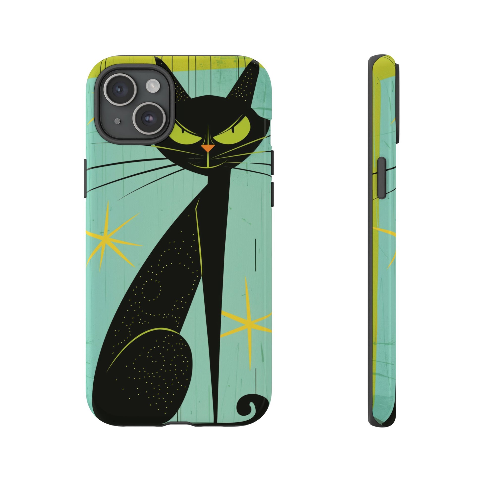Mid-Century Modern Phone Case, Mid Mod Android Case, Atomic Cats Android Case, Retro Chic Smartphone Cover, Unique Artistic Phone Accessory