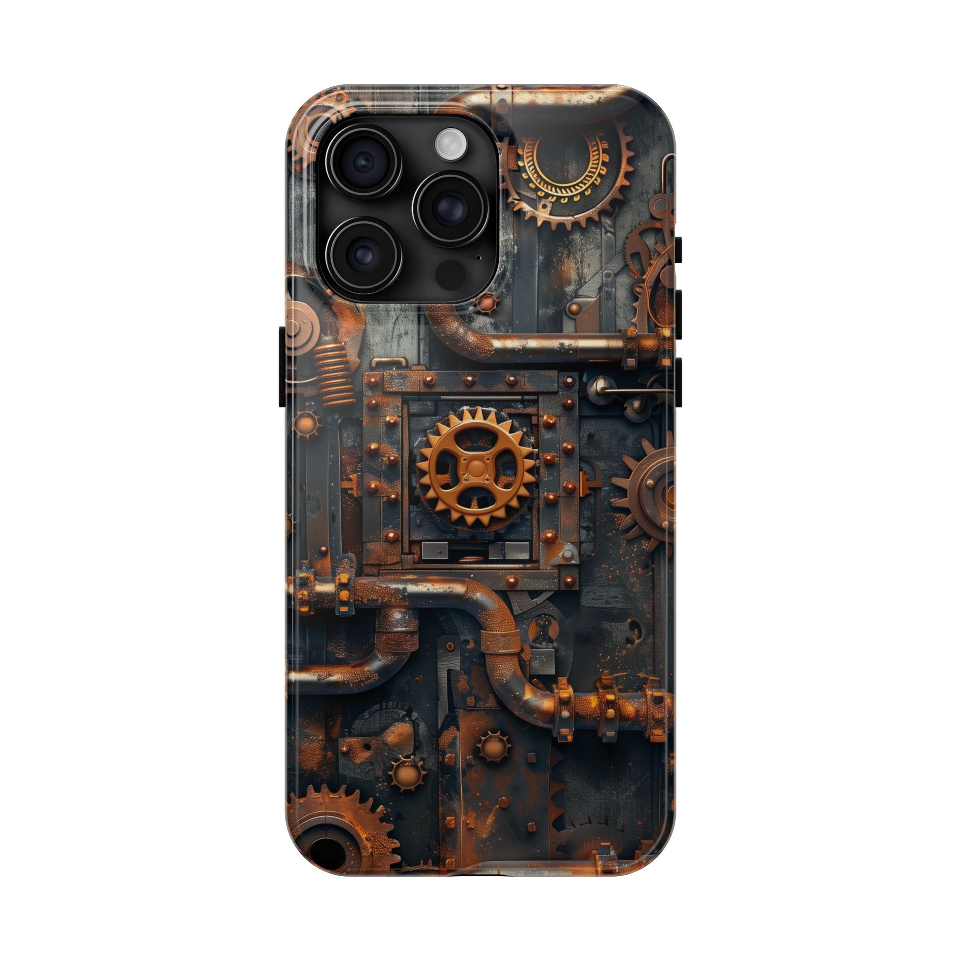 Steampunk Phone Case - Industrial Style Cover with Pipes and Cogs - Unique Steampunk Accessory for Your Phone