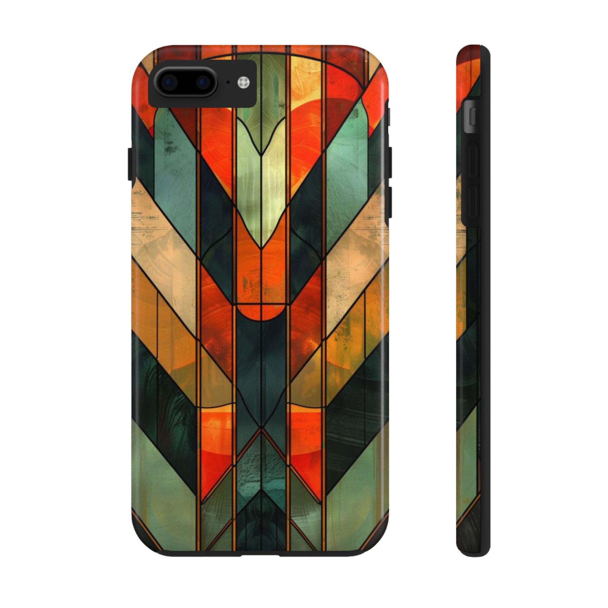 Noir Art Deco Colorful Stained Glass - Durable Dual Layer Iphone Case - Architect Phone Case