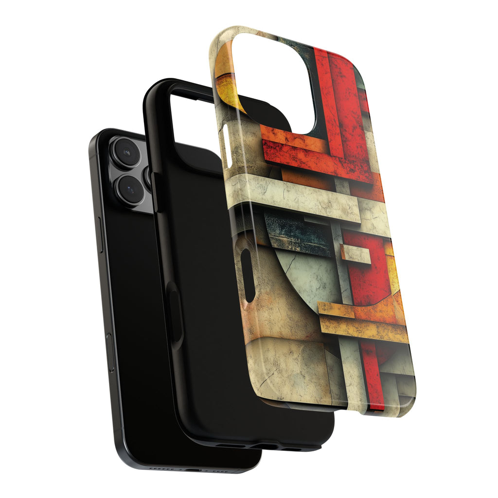 Red Prairie Style Frank Lloyd Wright Usonian Phone Case Geometric Stained Glass Art Deco Marble Gold 13 14 15 16 iPhone Pro Max Galaxy Pixel