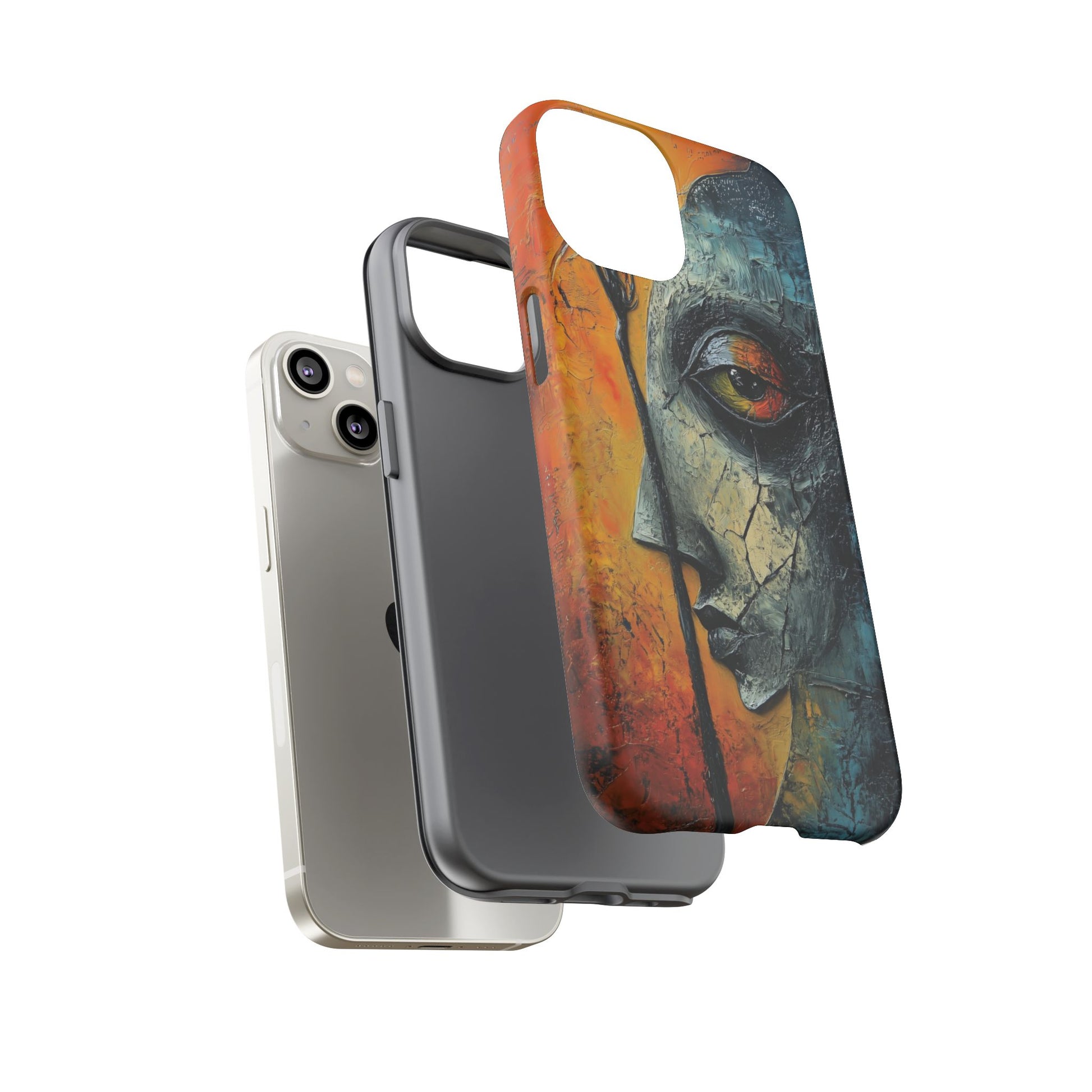 Surrealist Art Phone Case Salvador Dali Style Face Tough Case Unique Artistic 3D Textured Look Surrealism Gift Art iPhone 13 14 15 16