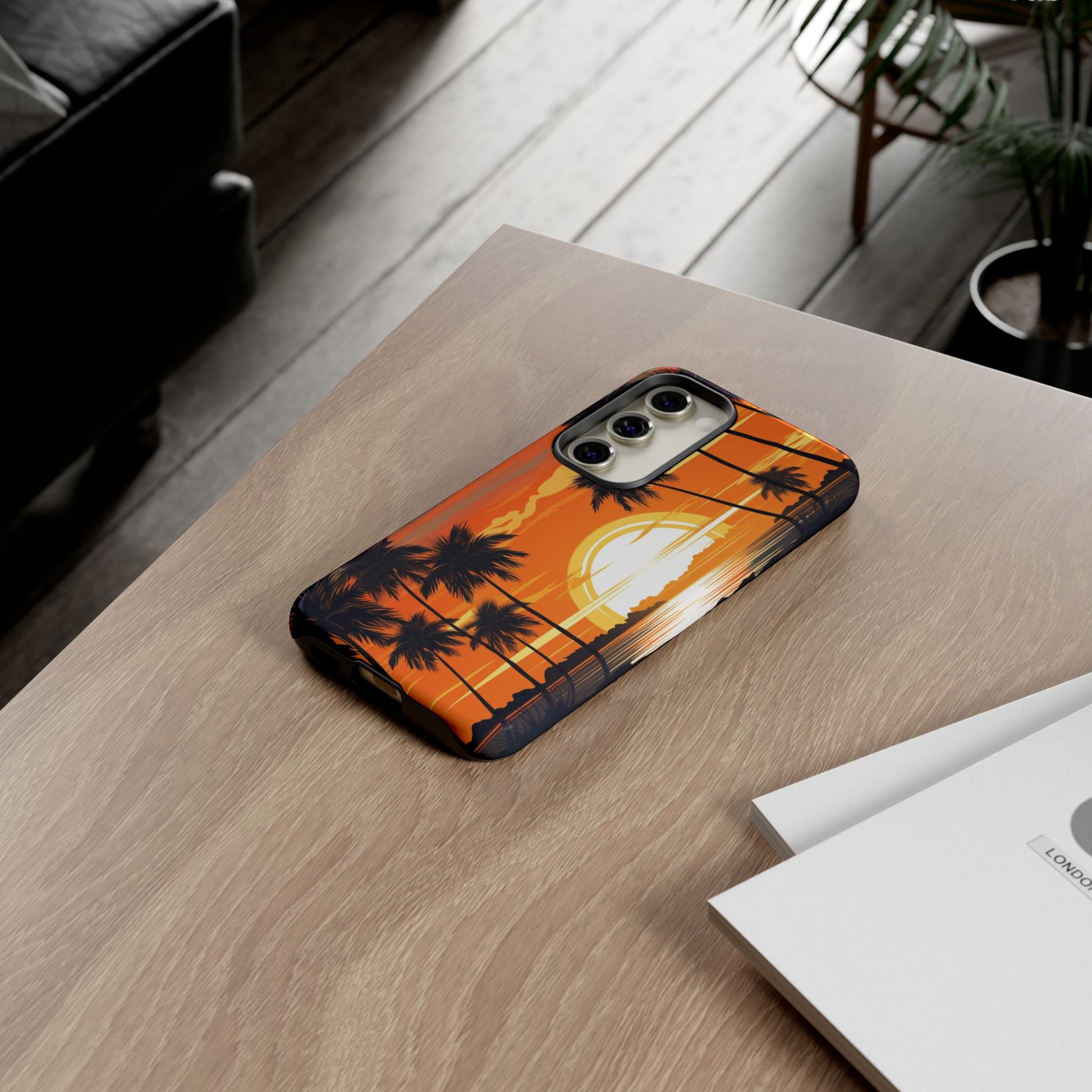 Sunset Palm Trees Tough Phone Cases for iPhone and Android
