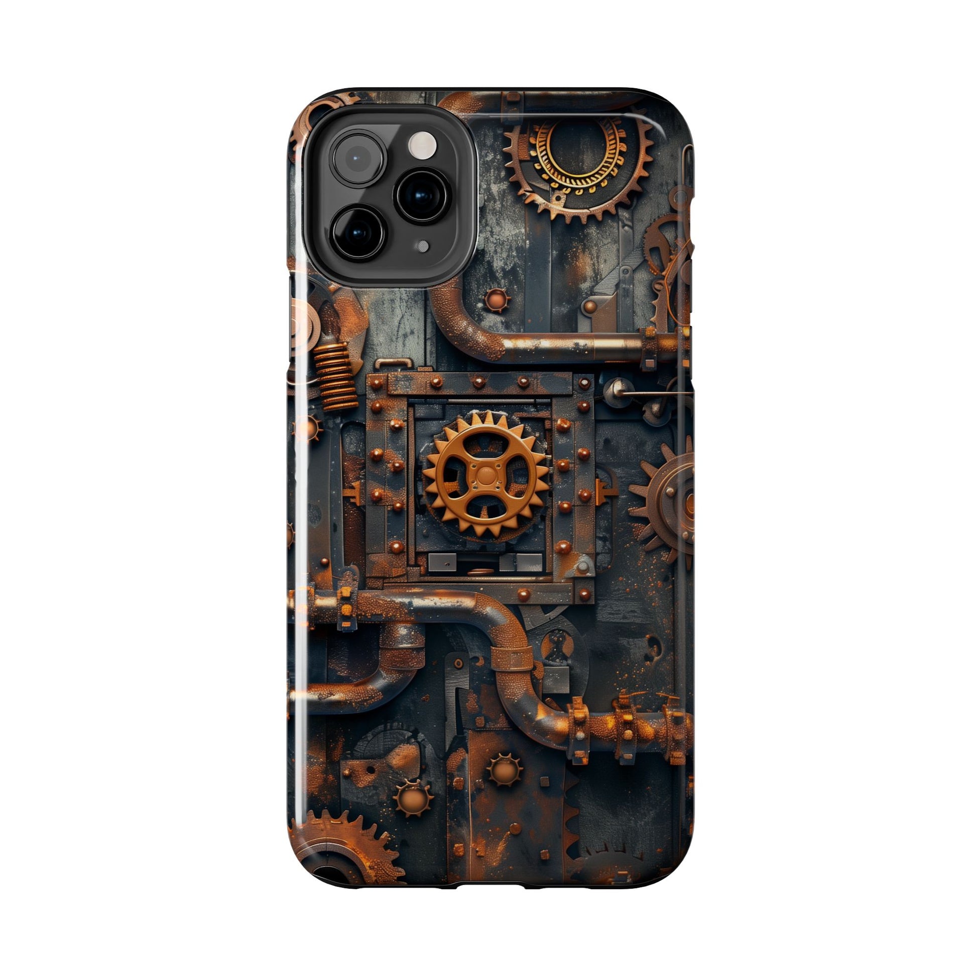 Steampunk Phone Case - Industrial Style Cover with Pipes and Cogs - Unique Steampunk Accessory for Your Phone