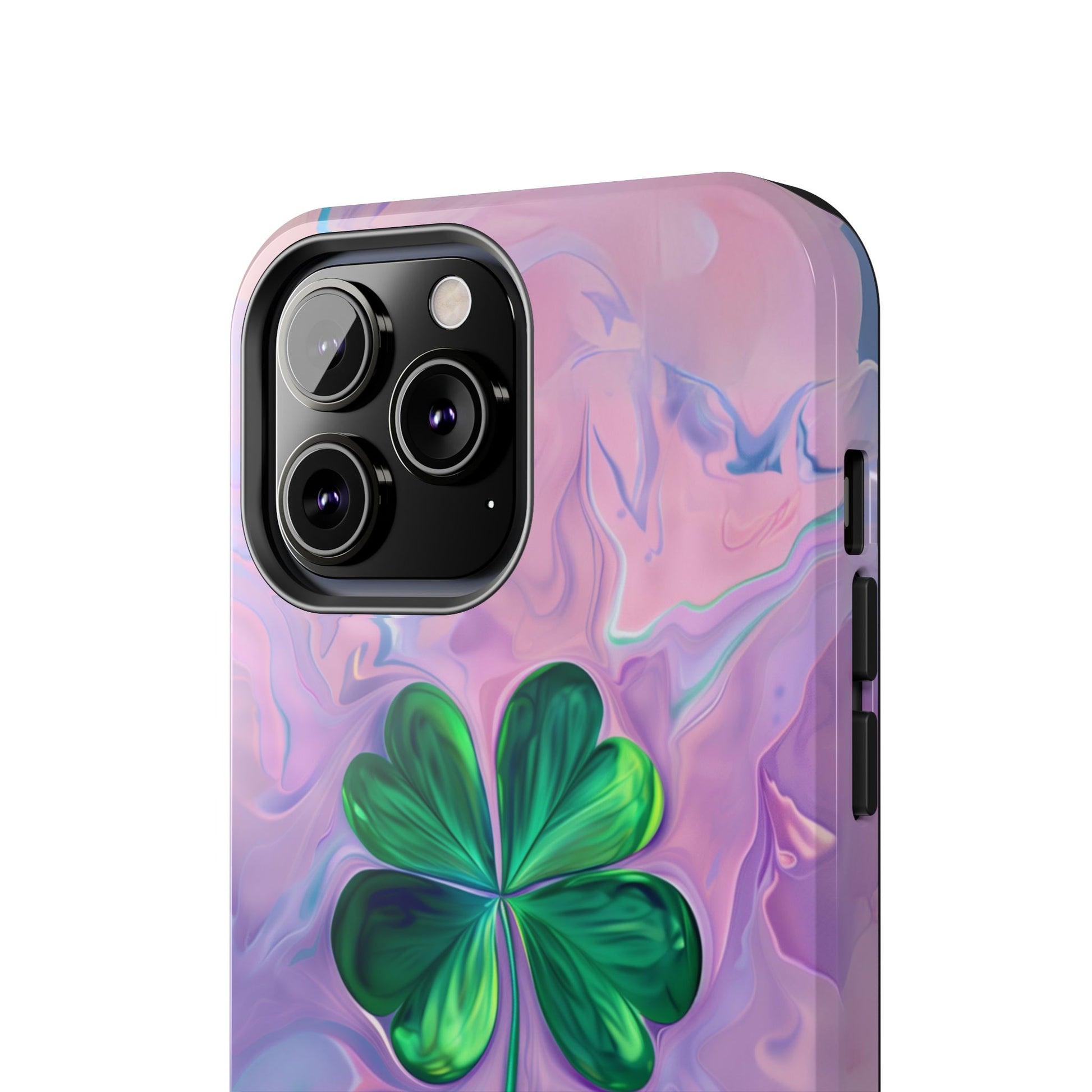 St Patrick's Day Lucky Phone Case Four Leaf Clover Durable Phone Case Good Luck Charm Protective iPhone 13 14 15 16 Pro Max Plus Galaxy