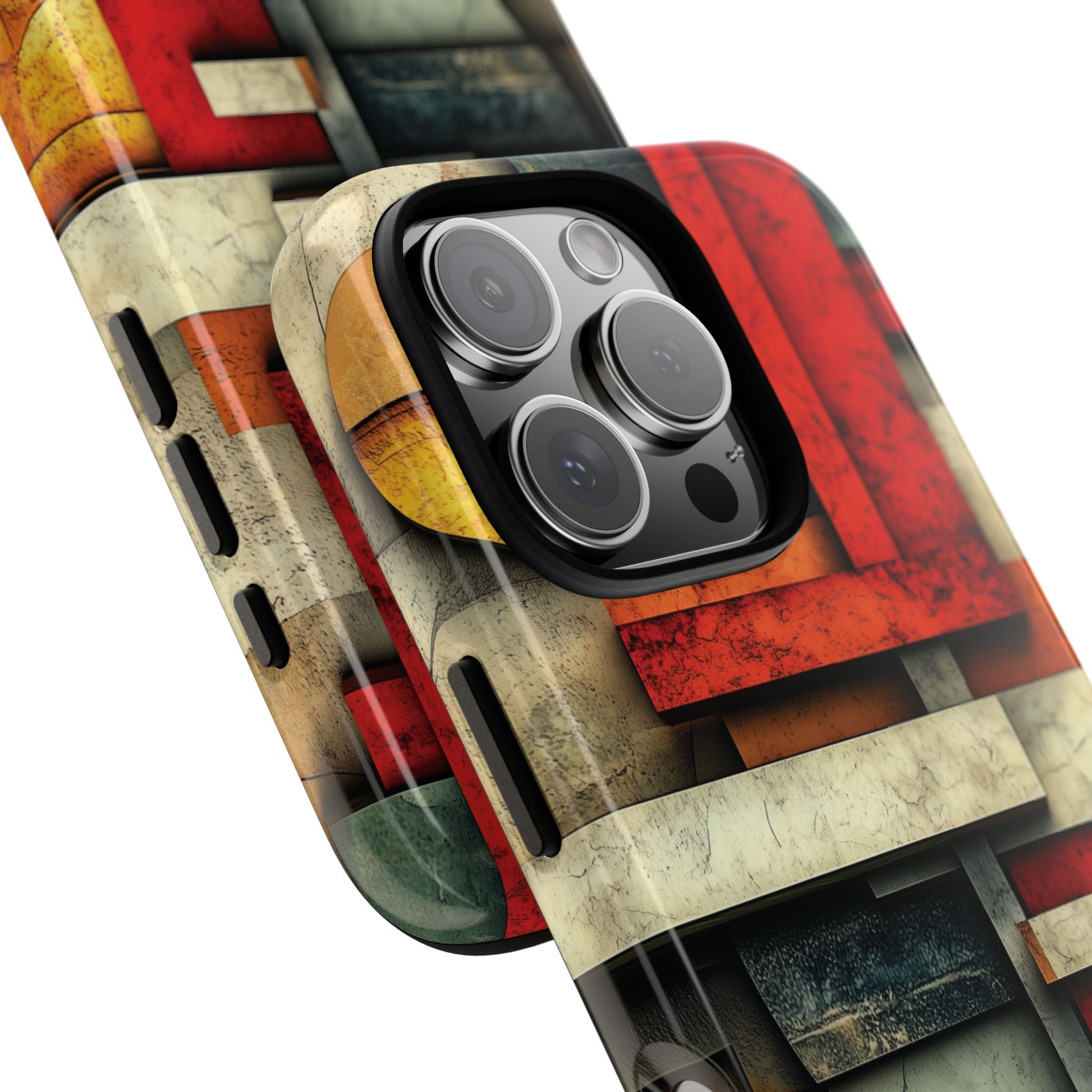 Red Prairie Style Frank Lloyd Wright Usonian Phone Case Geometric Stained Glass Art Deco Marble Gold 13 14 15 16 iPhone Pro Max Galaxy Pixel