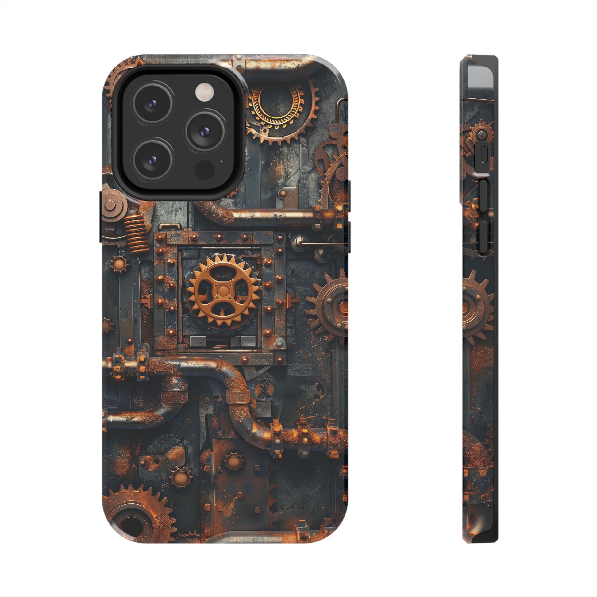 Steampunk Phone Case - Industrial Style Cover with Pipes and Cogs - Unique Steampunk Accessory for Your Phone