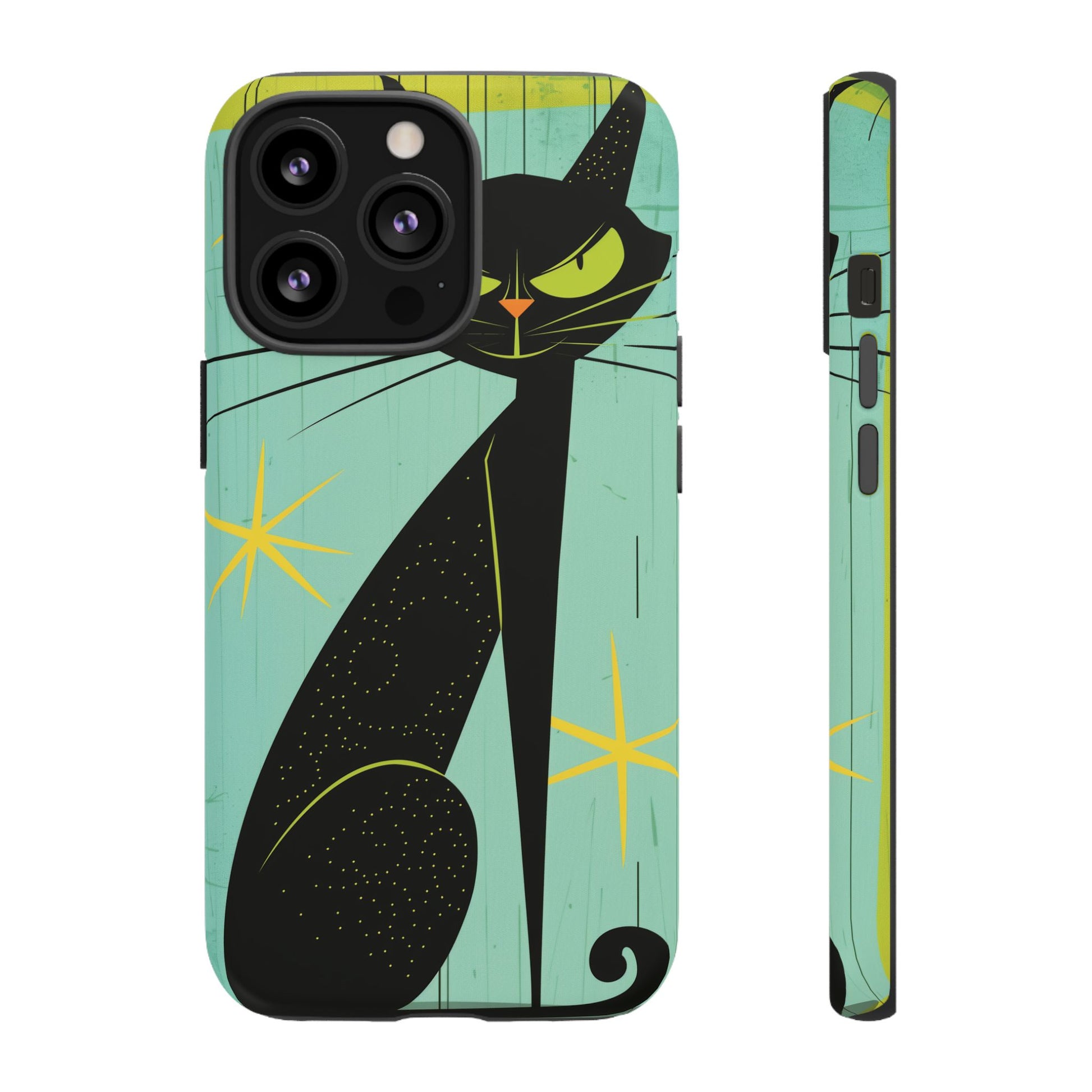 Mid-Century Modern Phone Case, Mid Mod Android Case, Atomic Cats Android Case, Retro Chic Smartphone Cover, Unique Artistic Phone Accessory