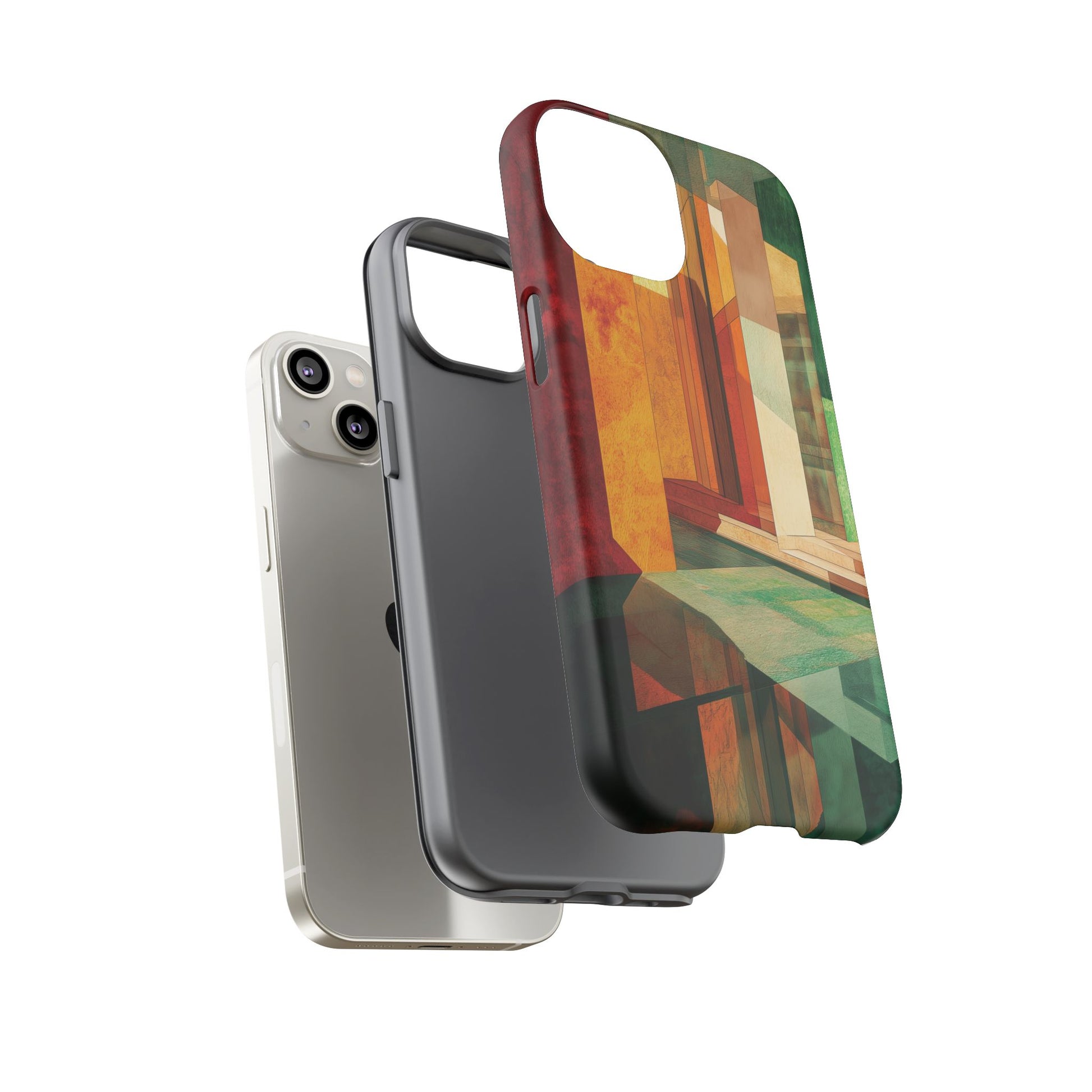 Art Deco Frank Lloyd Wright Inspired Usonian Phone Case Geometric Stained Glass Art Deco Marble Gold 13 14 15 16 iPhone Pro Max Galaxy Pixel