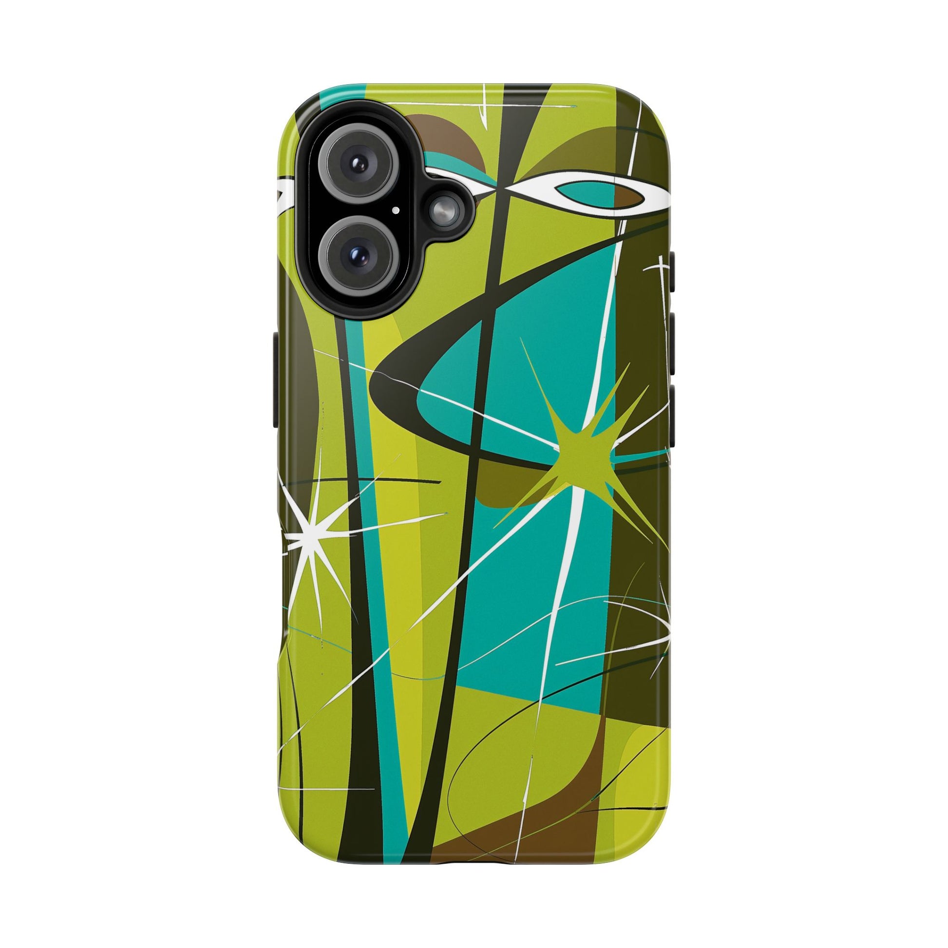 Mid Century Modern Star Design Phone Case, Earth Tone Colors, Retro Style Smartphone Cover, Vintage Phone Case, iPhone 14 Case, Apple iPhone