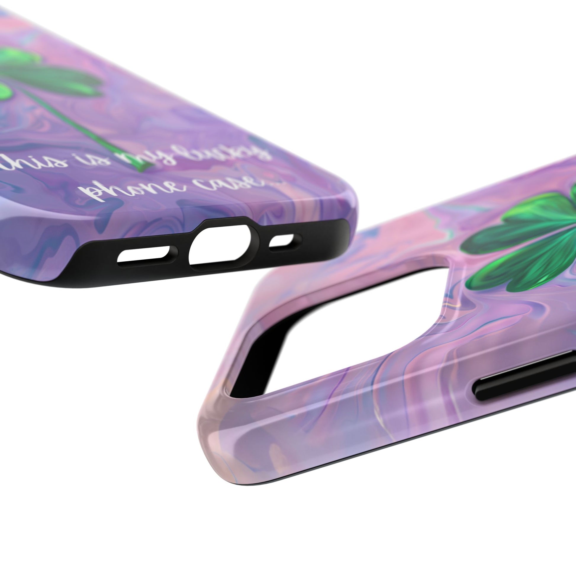 St Patrick's Day Lucky Phone Case Four Leaf Clover Durable Phone Case Good Luck Charm Protective iPhone 13 14 15 16 Pro Max Plus Galaxy