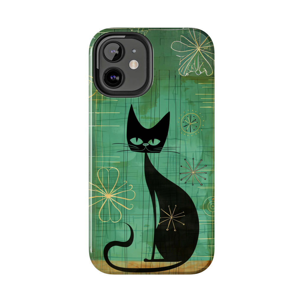 Mid-Century Modern Phone Case-Case, Mid Mod iPhone Case, Atomic Cats iPhone Case, Retro Chic Smartphone Cover, Unique Phone Case