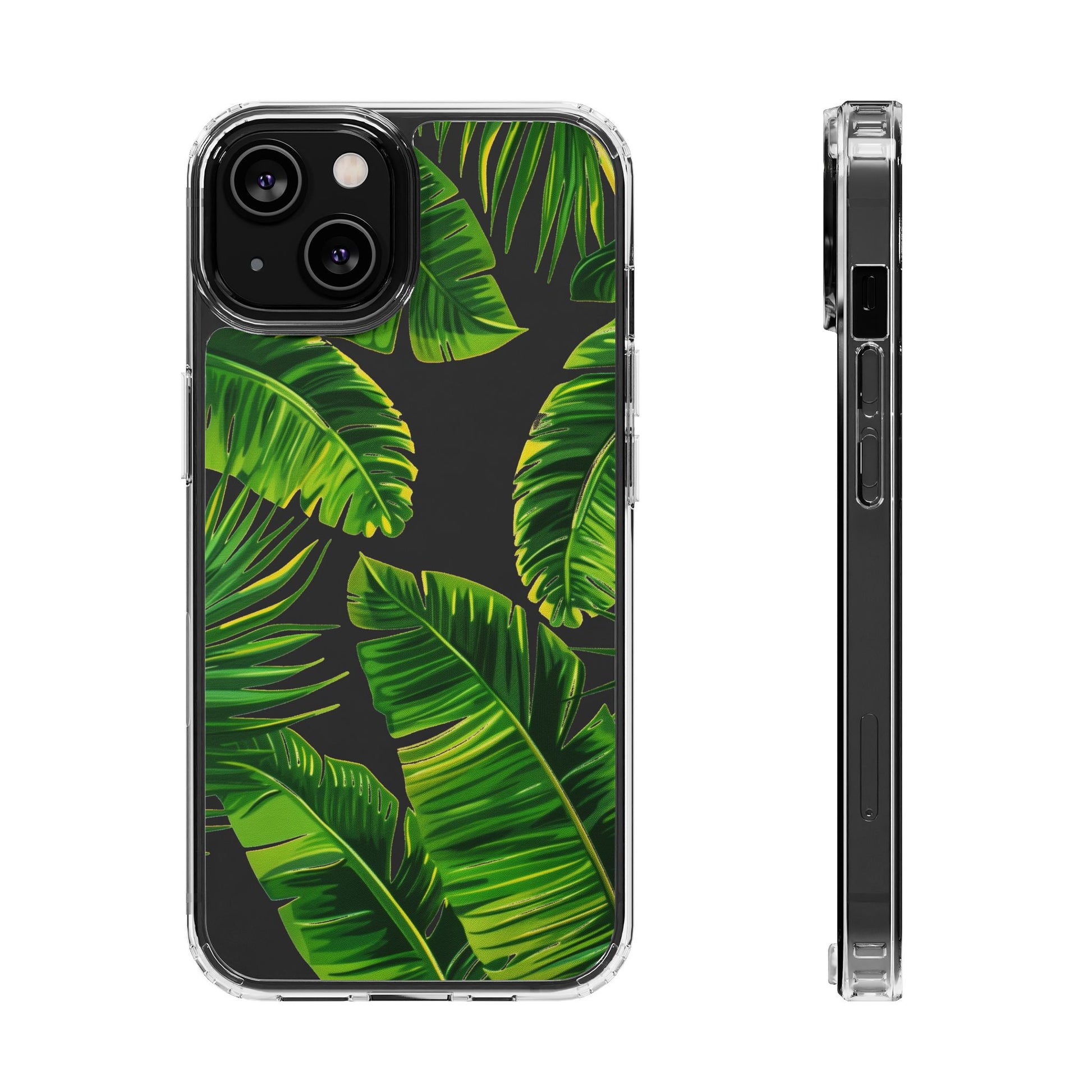Custom Clear Palm Tree Leaf Phone Case, Palm Frond Phone Case, Tropical Leaf Design Summer Boho Chic iPhone 13 14 15 16 Pro Max Galaxy S24