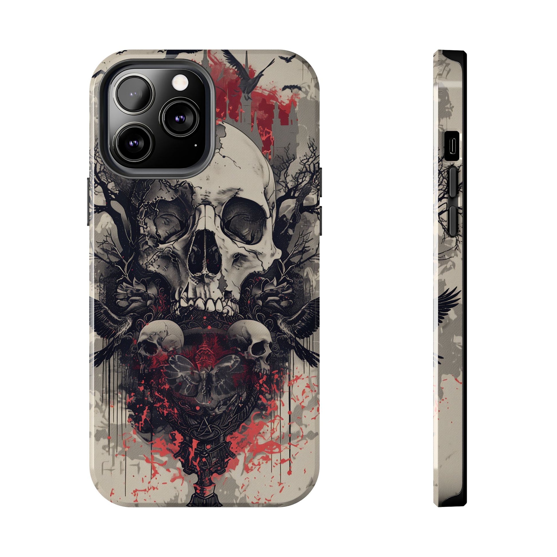 Gothic Art Phone Case Skulls and Crows, Moth Phone Case, Moon and Tarot Phone Case, Halloween Spooky Season, Dark Academia iPhone 15 Pro Max
