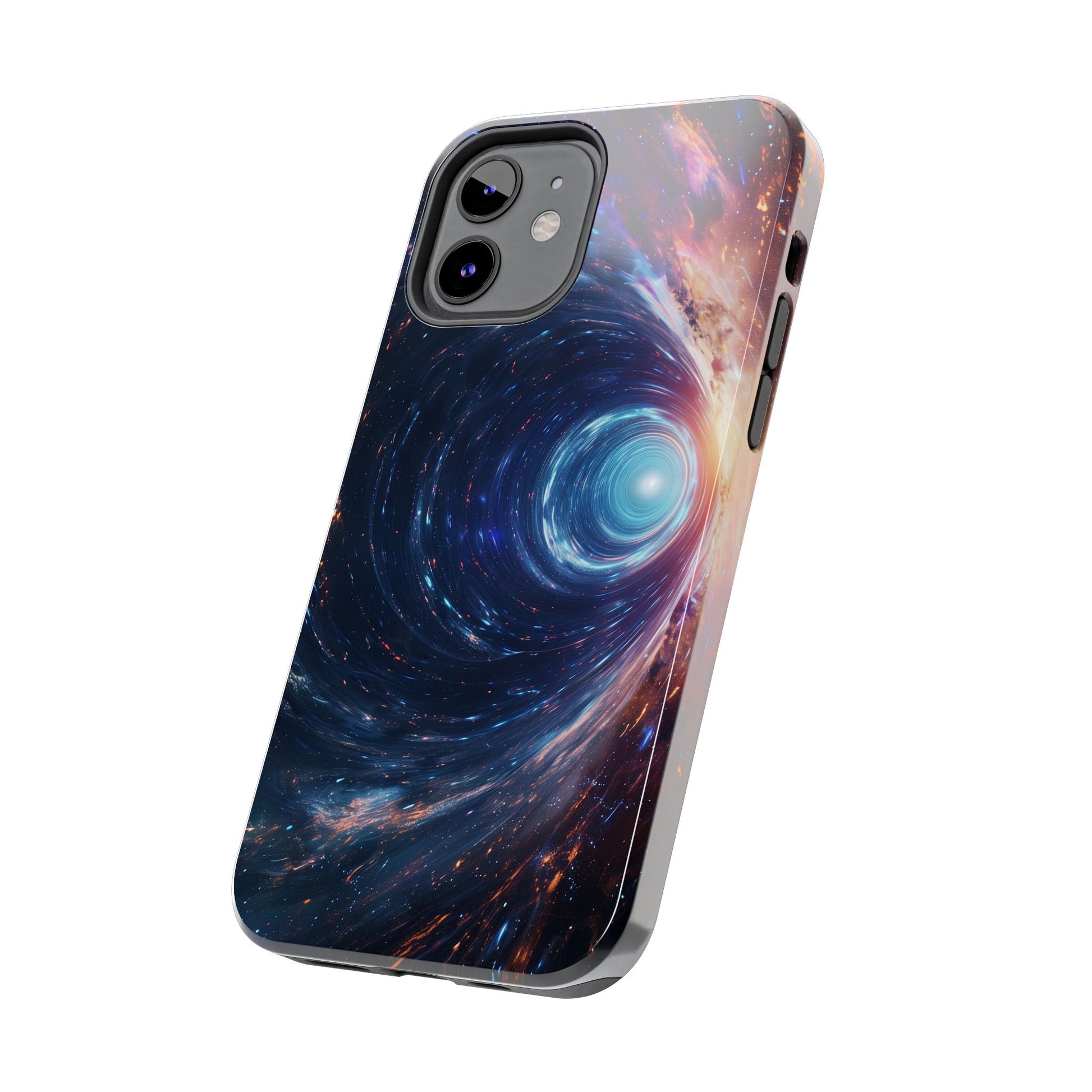 Geeky iPhone Case - Space Geek Case - Space Wormholes Phone Case - Cosmic Galaxy Cover with Futuristic Wormhole Design - Sci-Fi iphone Case