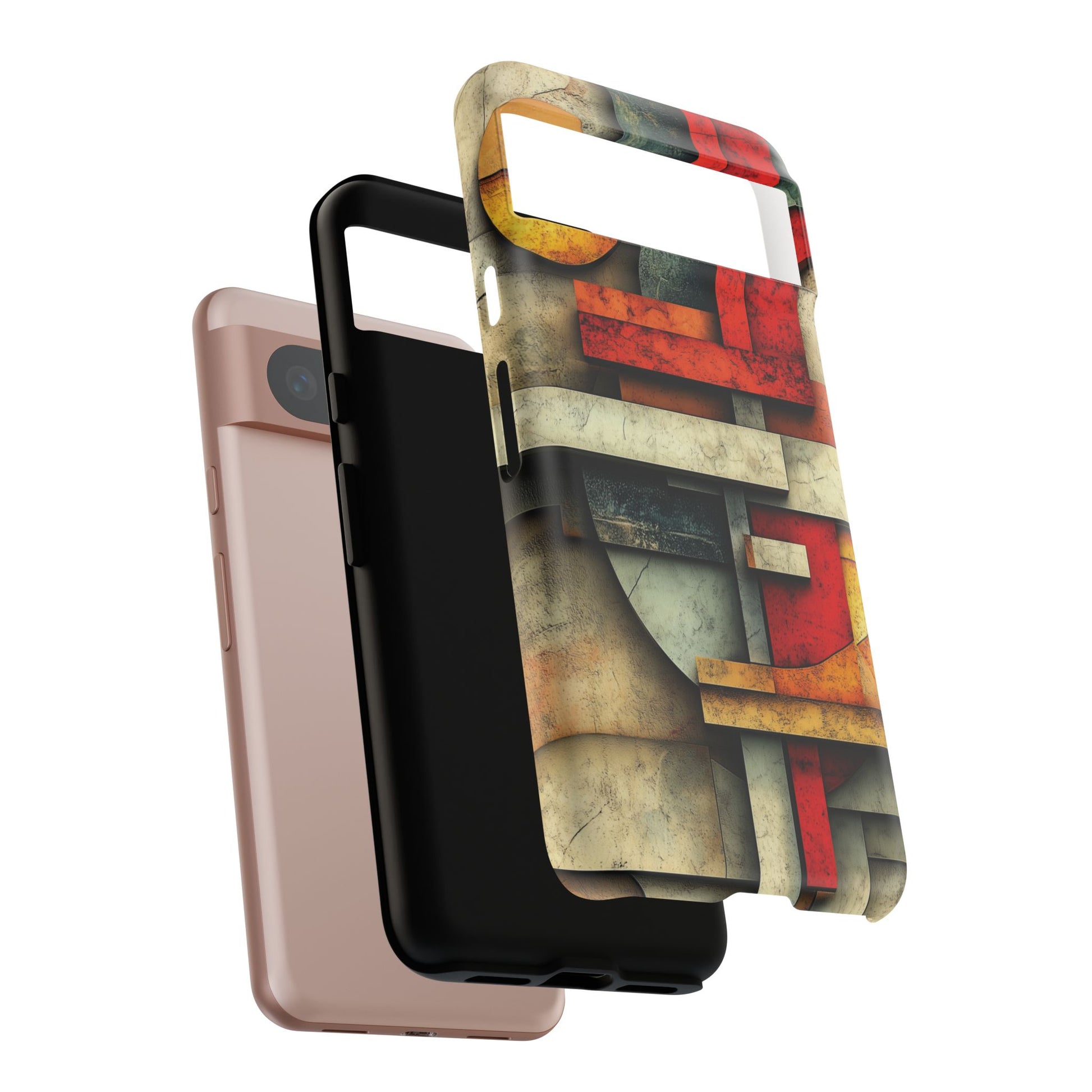 Red Prairie Style Frank Lloyd Wright Usonian Phone Case Geometric Stained Glass Art Deco Marble Gold 13 14 15 16 iPhone Pro Max Galaxy Pixel