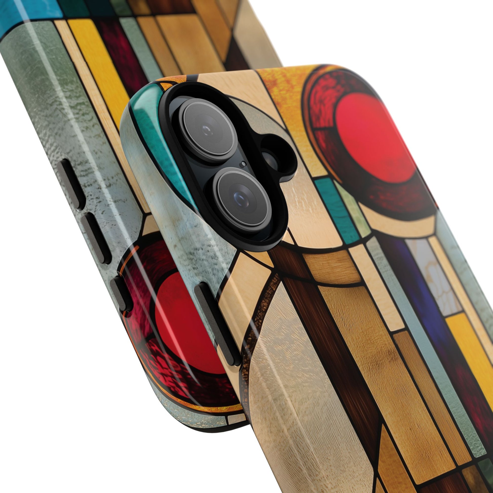 Stained Art Deco Glass Phone Case Frank Lloyd Wright Cottage Core Usonian Prairie Style Geometric Stylish  iPhone 14 15 16 Pro