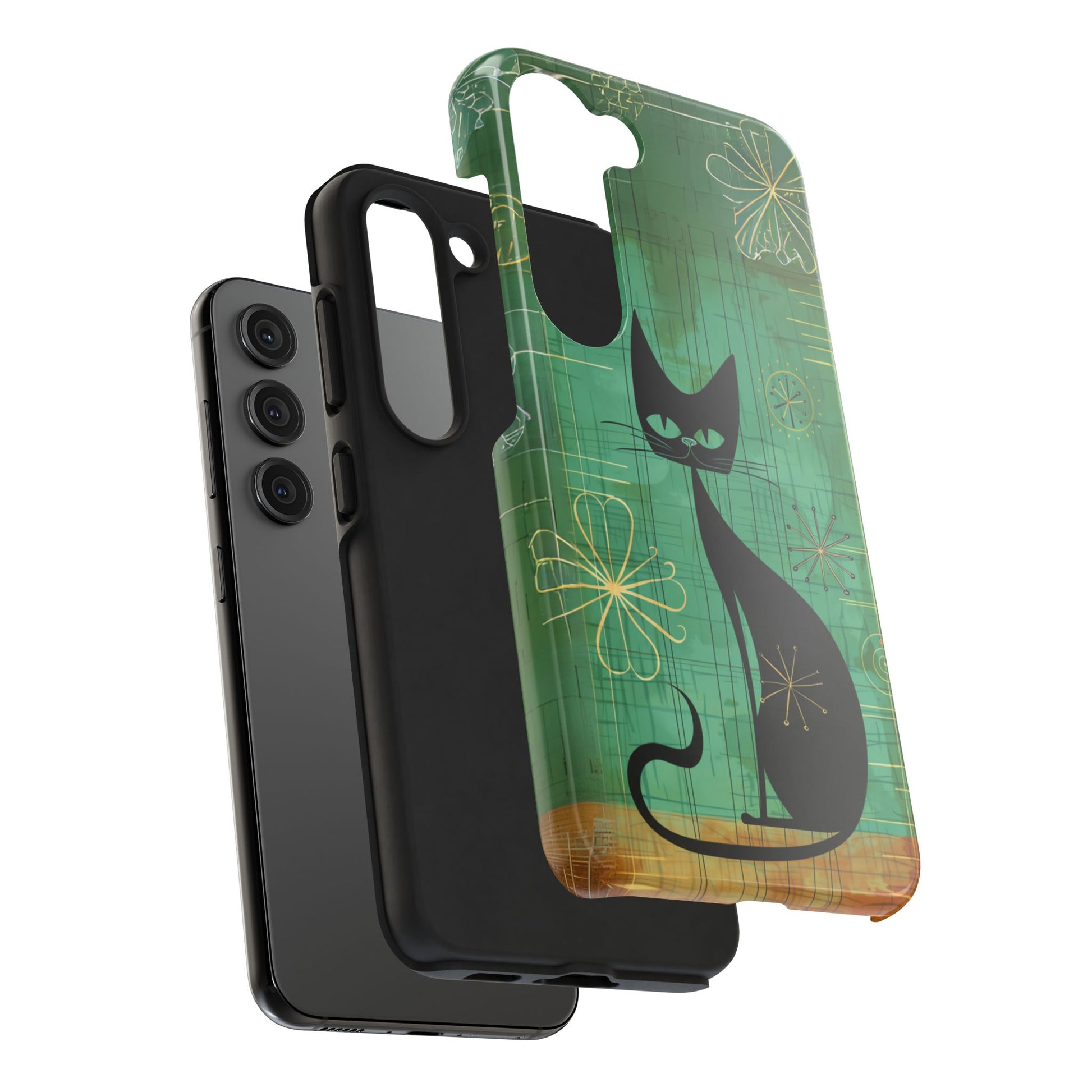 Mid-Century Modern Phone Case-Case, Mid Mod iPhone Case, Atomic Cats iPhone Case, Retro Chic Smartphone Cover, Unique Phone Case