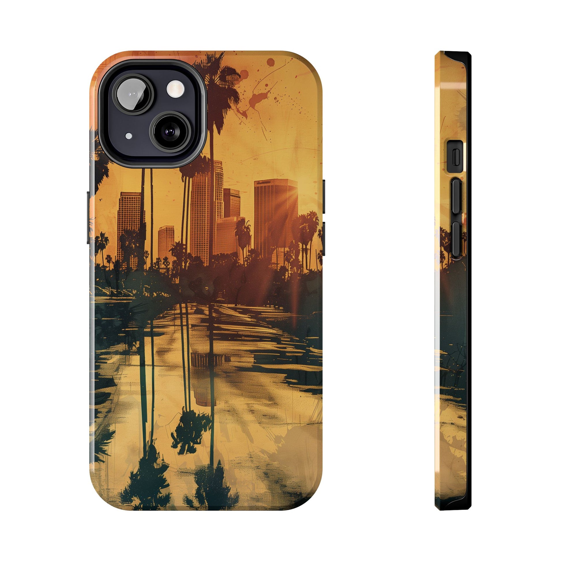 Los Angeles Sunset iPhone Case, Golden Hour Scenic View, Hollywood Hills Sunset Phone Case, Palm Trees Phone Case, iphone 15 pro max case