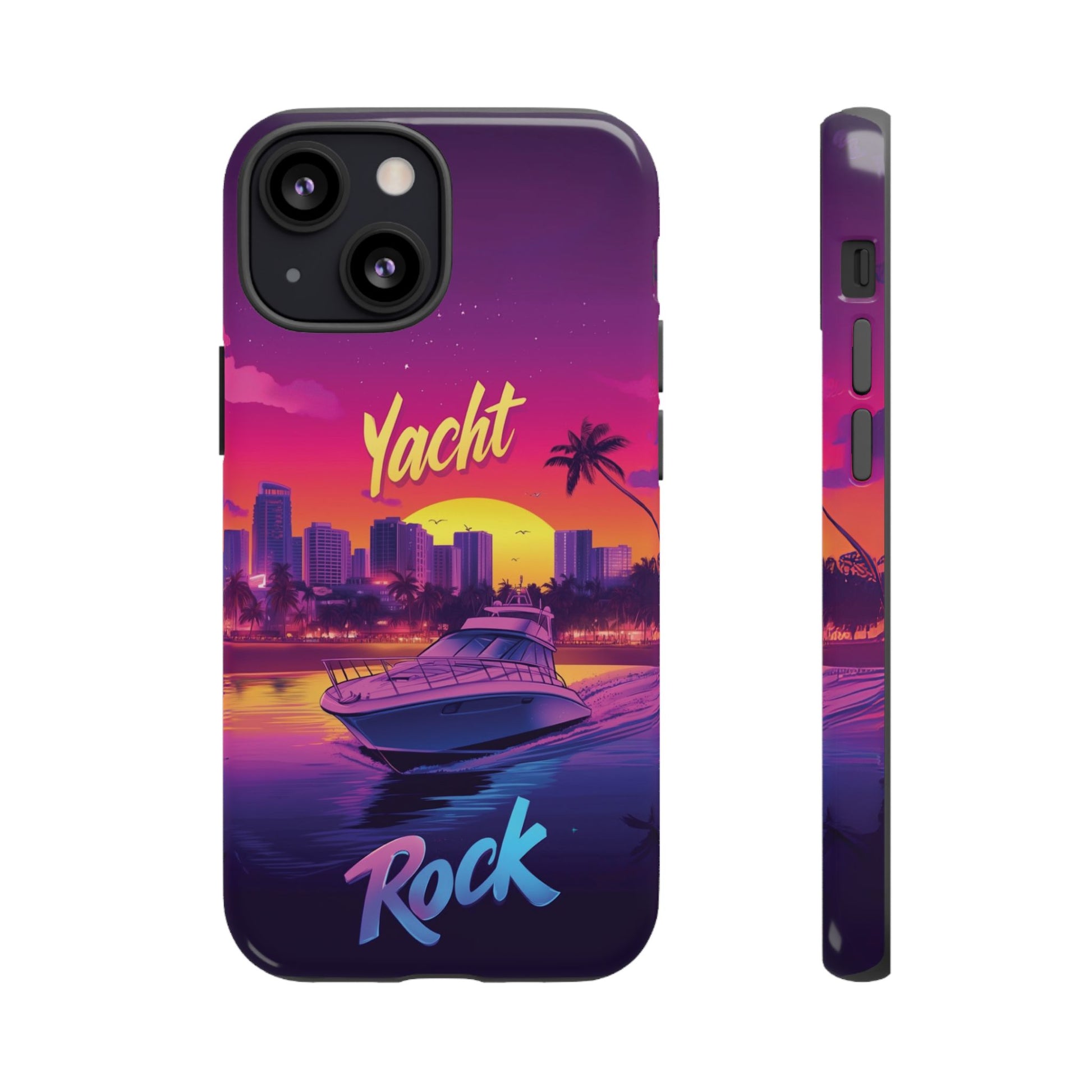 Yacht Rock Custom Phone Case iPhone 13 14 15 16 Pro Max Sunset Cruise Harbor Miami Vice Yacht Rock Gift Boating Captain South Beach Surfing