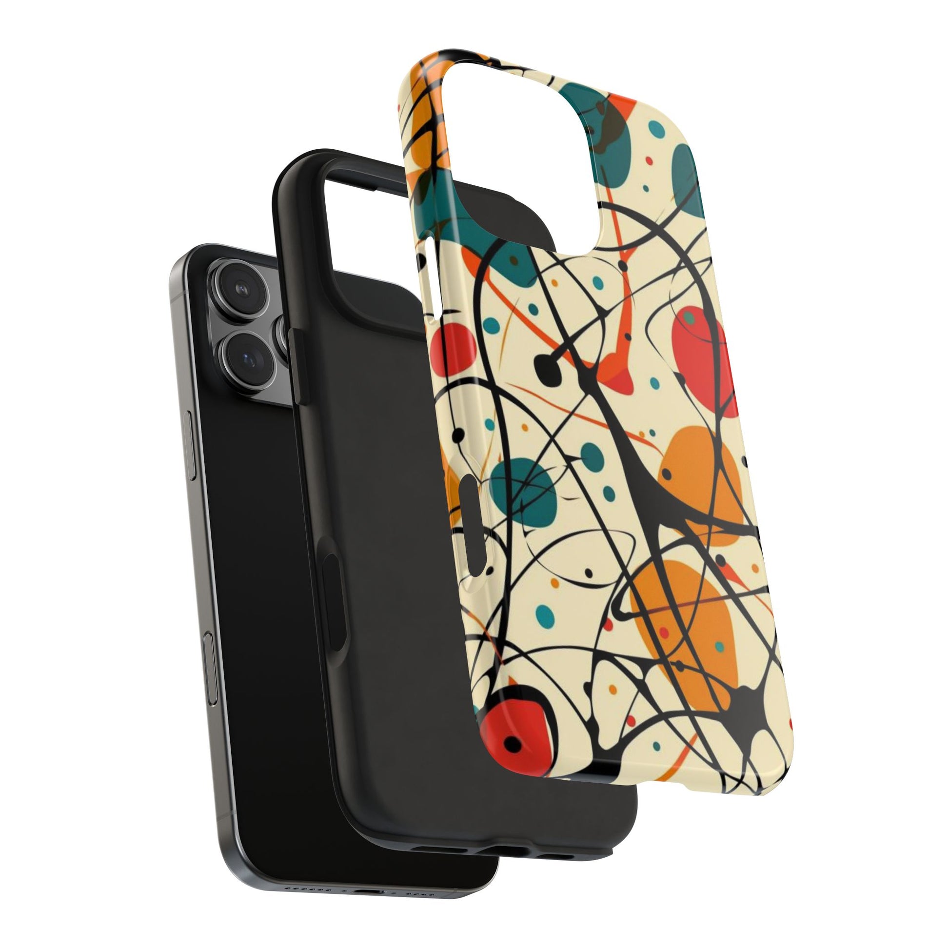 Mid Mod Phone Case,  Colorful Mid Mod Design Durable Phone Case, Vibrant and Stylish iPhone Tough Cover, iphone 15 case, iphone 14 pro max