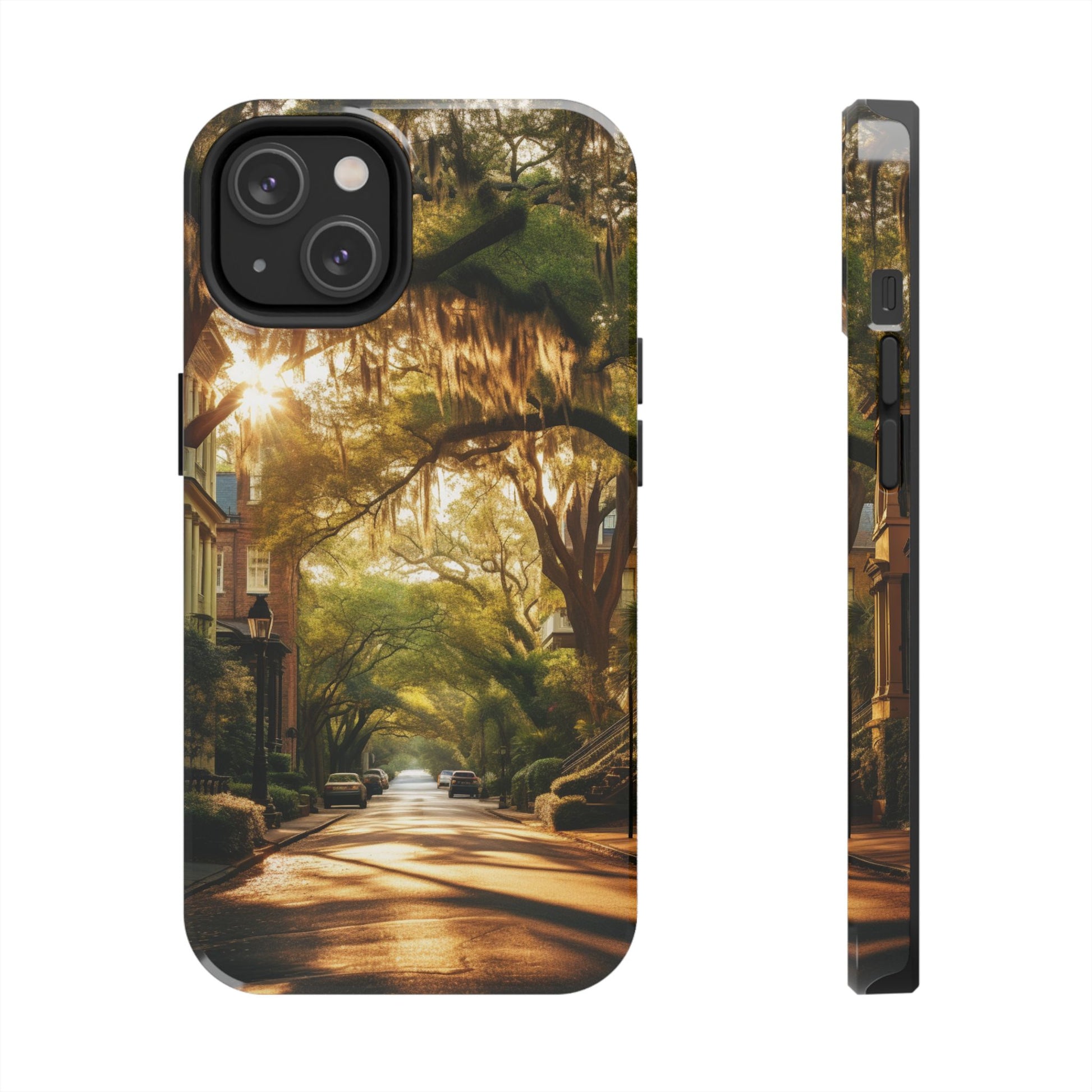 Historic Savannah Georgia Street Scene Phone Case - Unique Protective Cover for iPhone Models, Perfect Souvenir or Gift