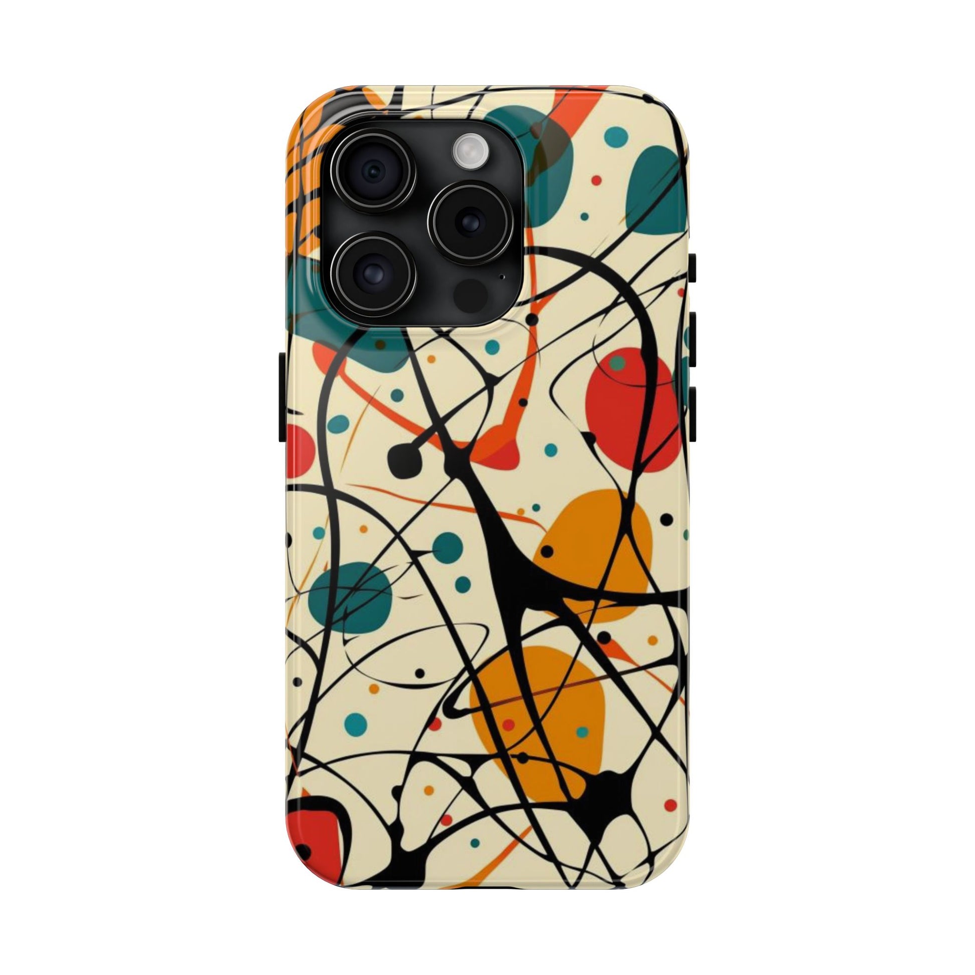 Mid Mod Phone Case,  Colorful Mid Mod Design Durable Phone Case, Vibrant and Stylish iPhone Tough Cover, iphone 15 case, iphone 14 pro max