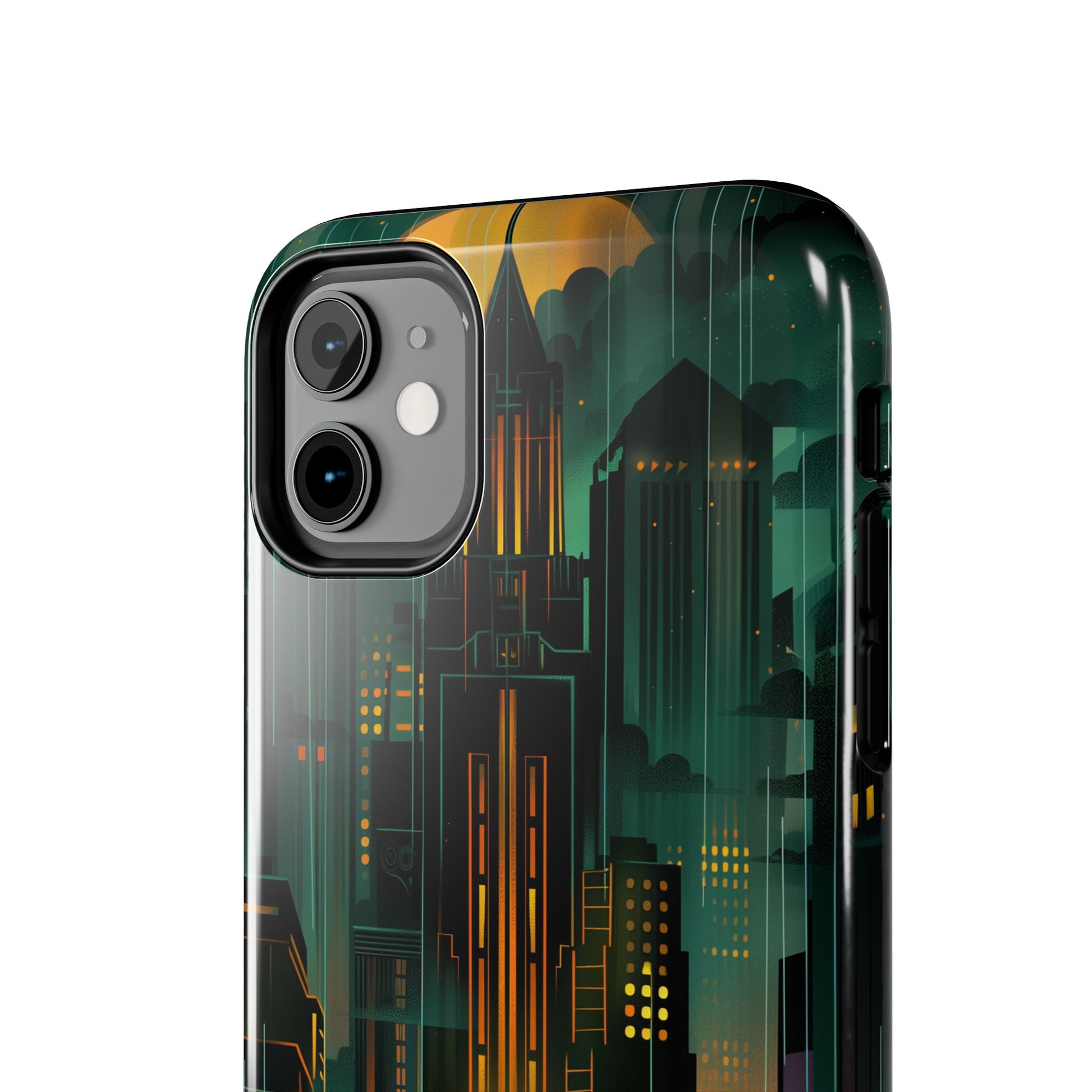 Nighttime Batman Phone Case - Gotham Art Deco Style - Noir Inspired Phone Cover - Dark Knight Accessory