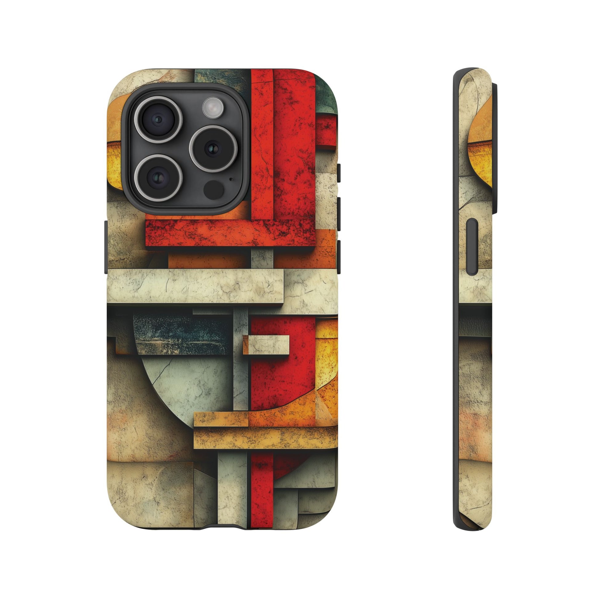 Red Prairie Style Frank Lloyd Wright Usonian Phone Case Geometric Stained Glass Art Deco Marble Gold 13 14 15 16 iPhone Pro Max Galaxy Pixel